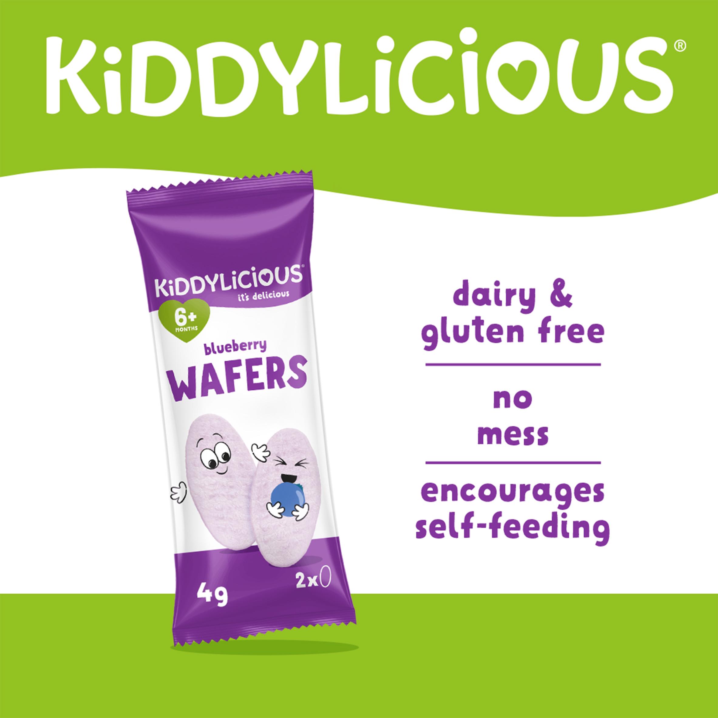Kiddylicious Blueberry Maxi Wafers Baby Snacks 10x4g thumbnail 2