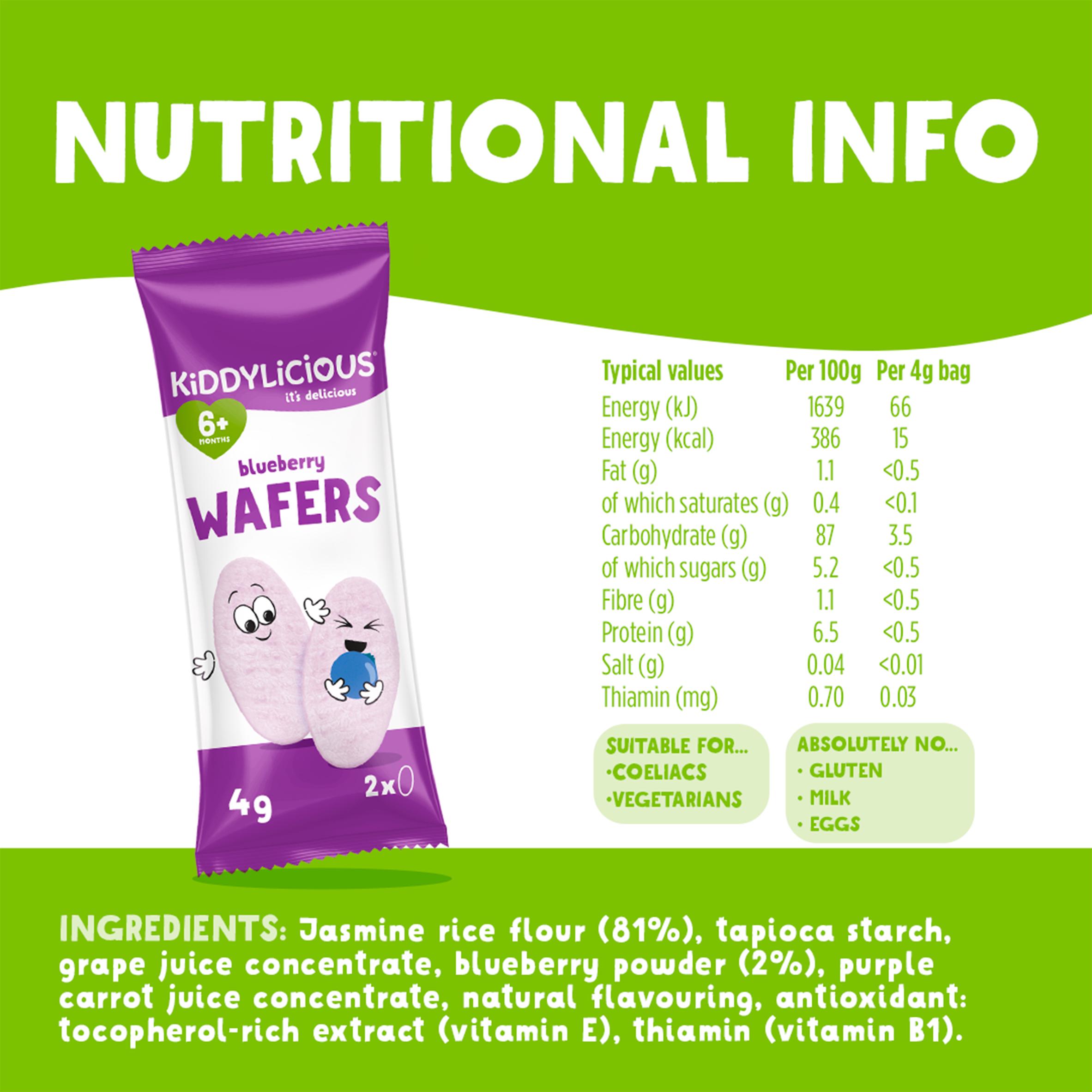 Kiddylicious Blueberry Maxi Wafers Baby Snacks 10x4g thumbnail 3