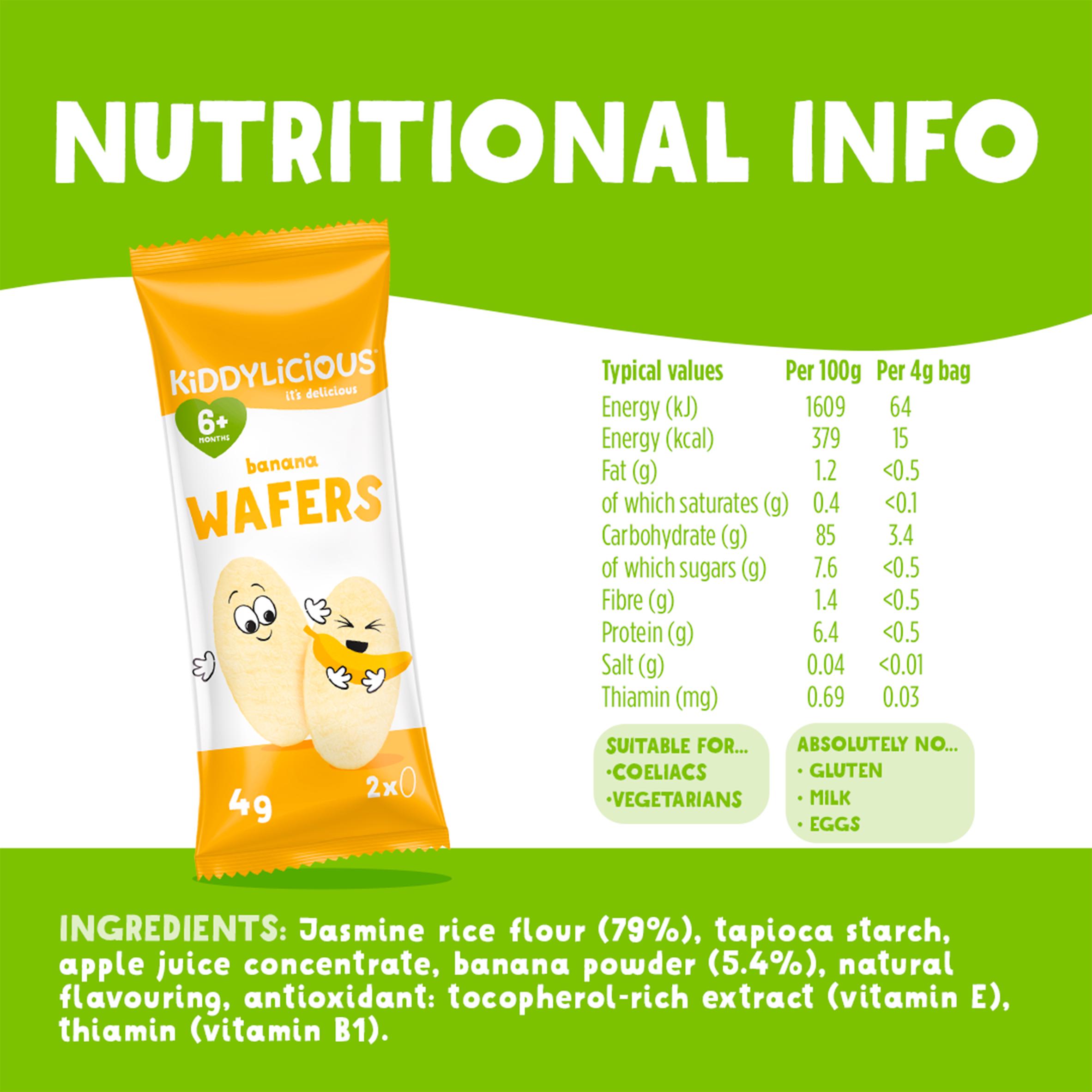 Kiddylicious Banana Maxi Wafers Baby Snacks 10x4g thumbnail 3