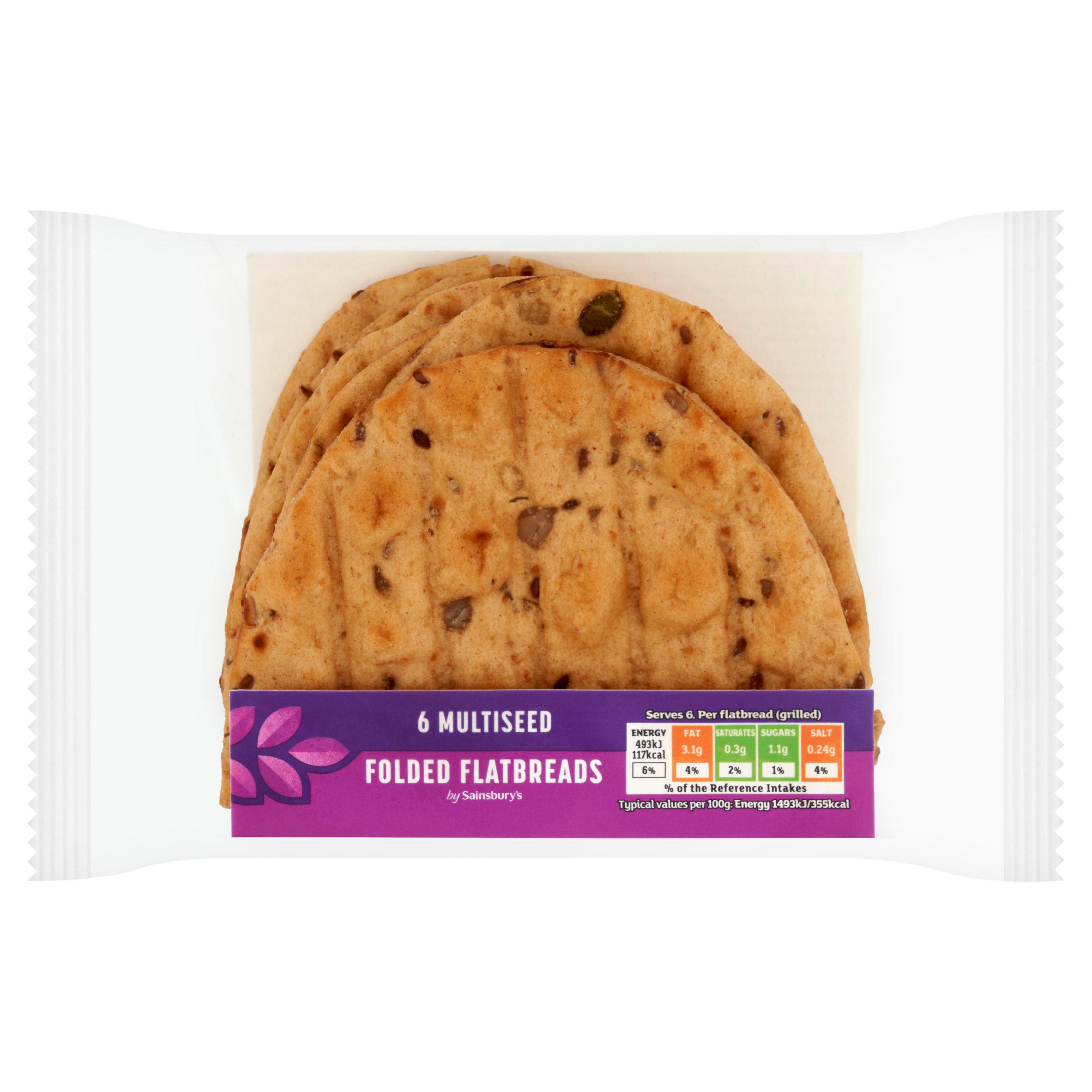 Sainsbury's Multiseeded Folded Flatbreads x6