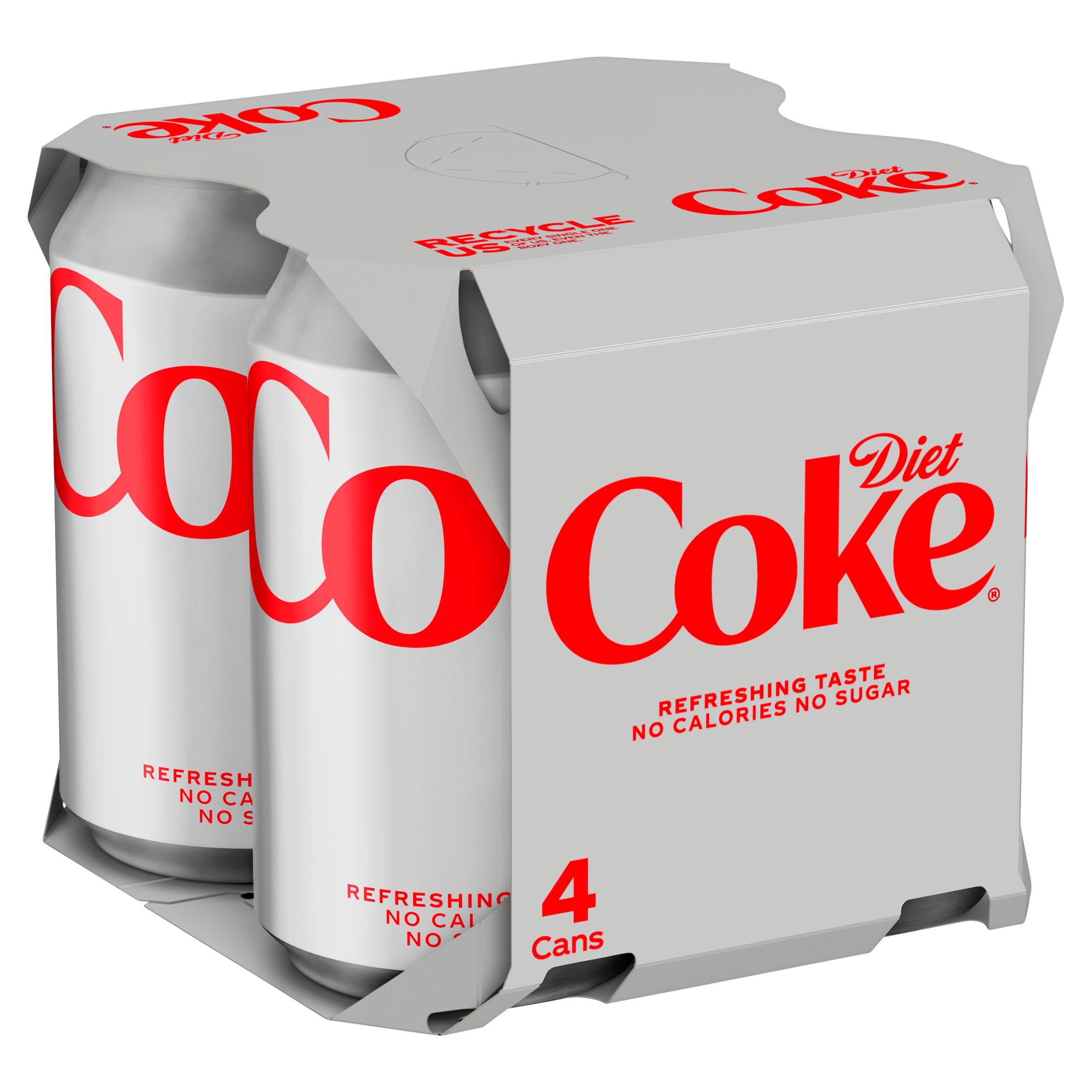 Diet Coke Cola 4 x 330ml Cans thumbnail 2