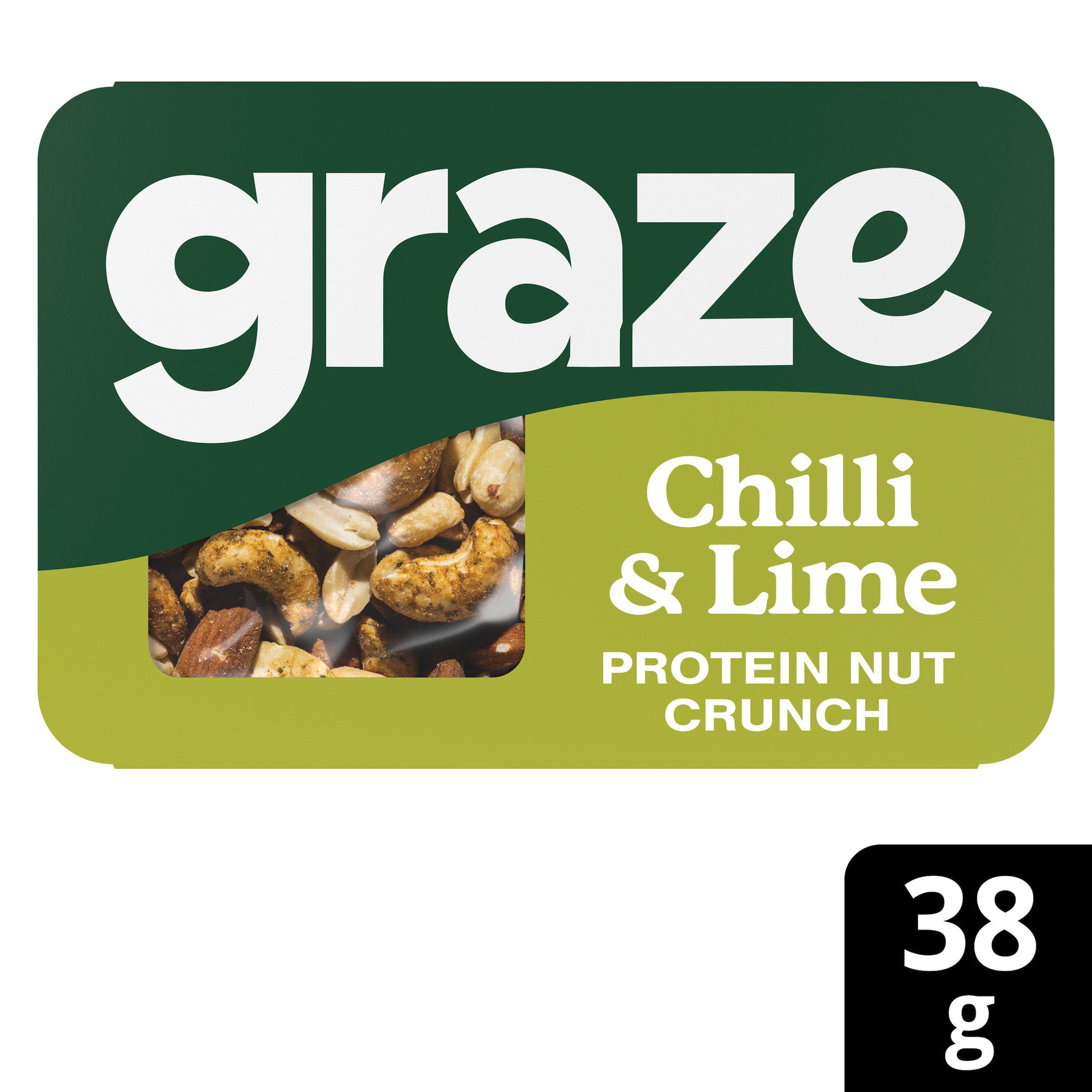 Graze Protein Chilli & Lime Vegan Mixed Nuts Snack