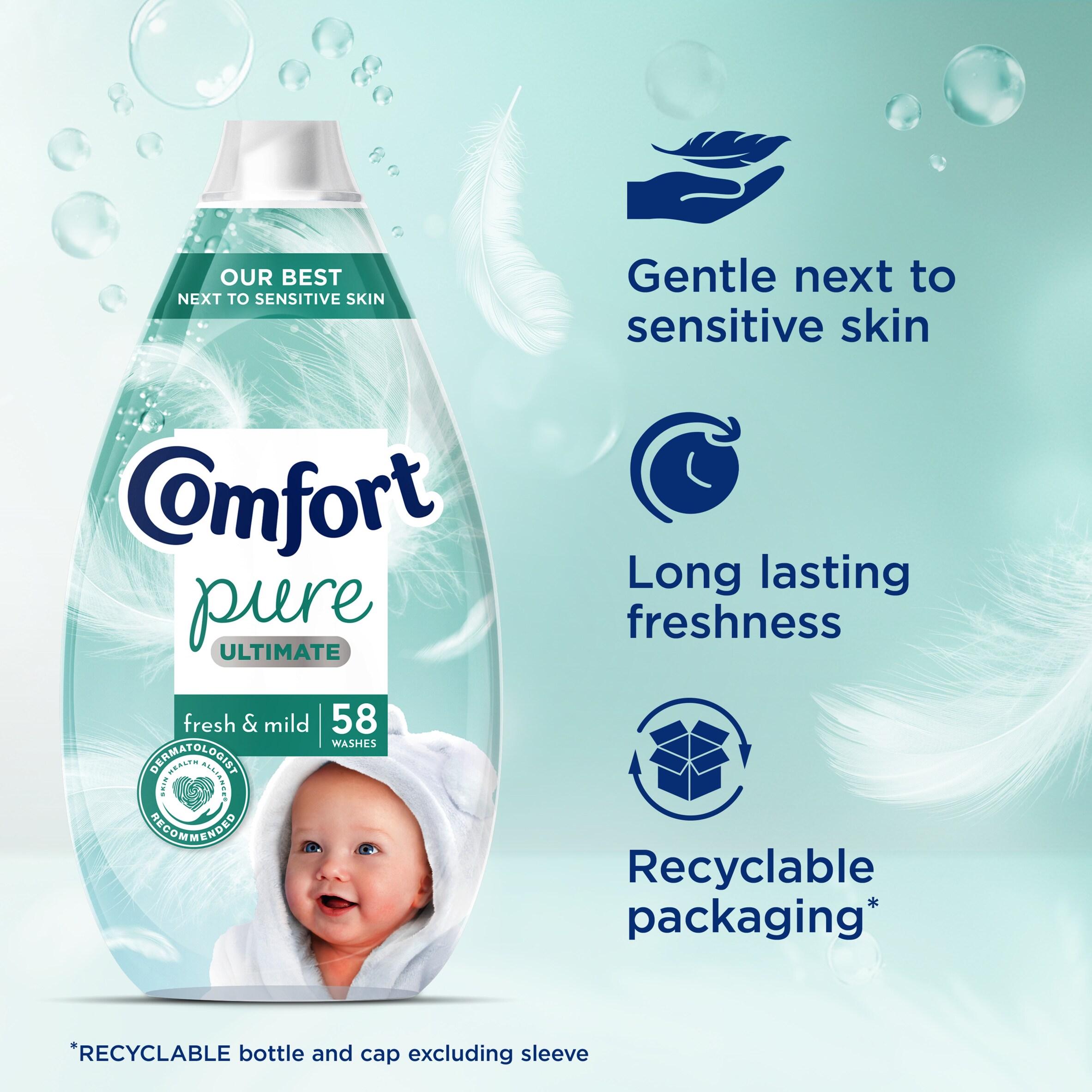 Comfort Fabric Conditioner Pure Ultra Concentrated 58 Washes 870ml thumbnail 2