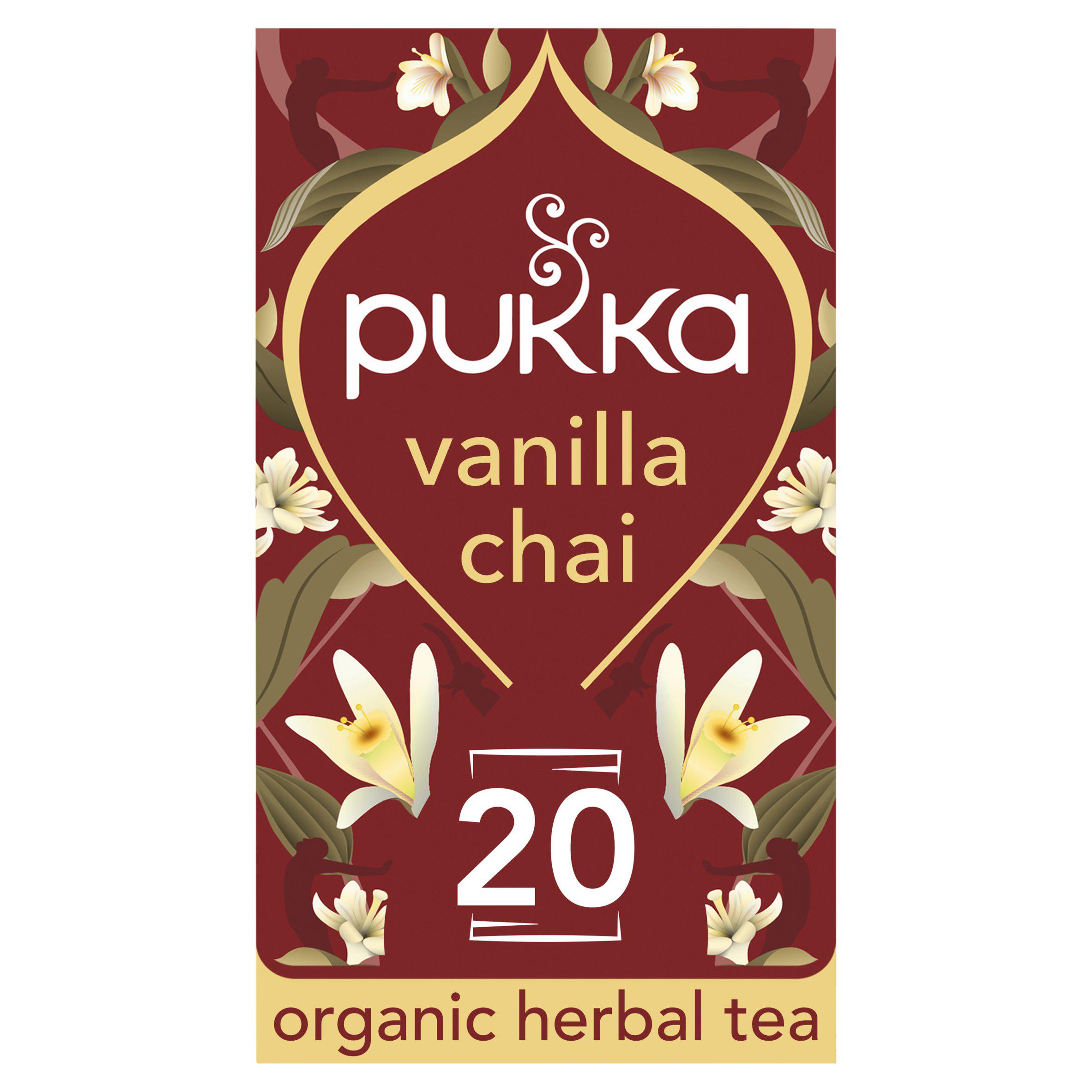 Pukka Organic Vanilla Chai Tea x20 Home-Compostable Herbal Tea Bags