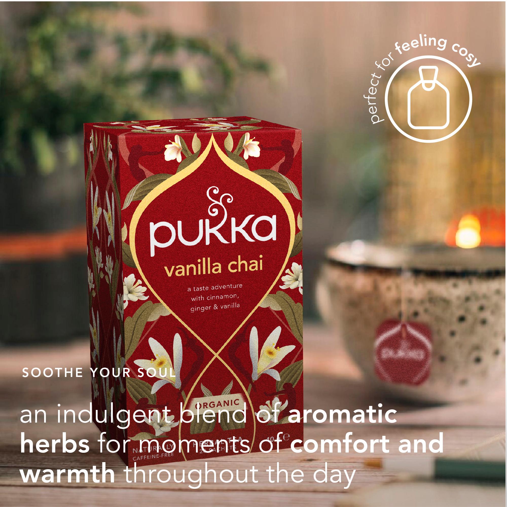 Pukka Organic Vanilla Chai Tea Home Compostable Herbal Tea Bags x20 thumbnail 4