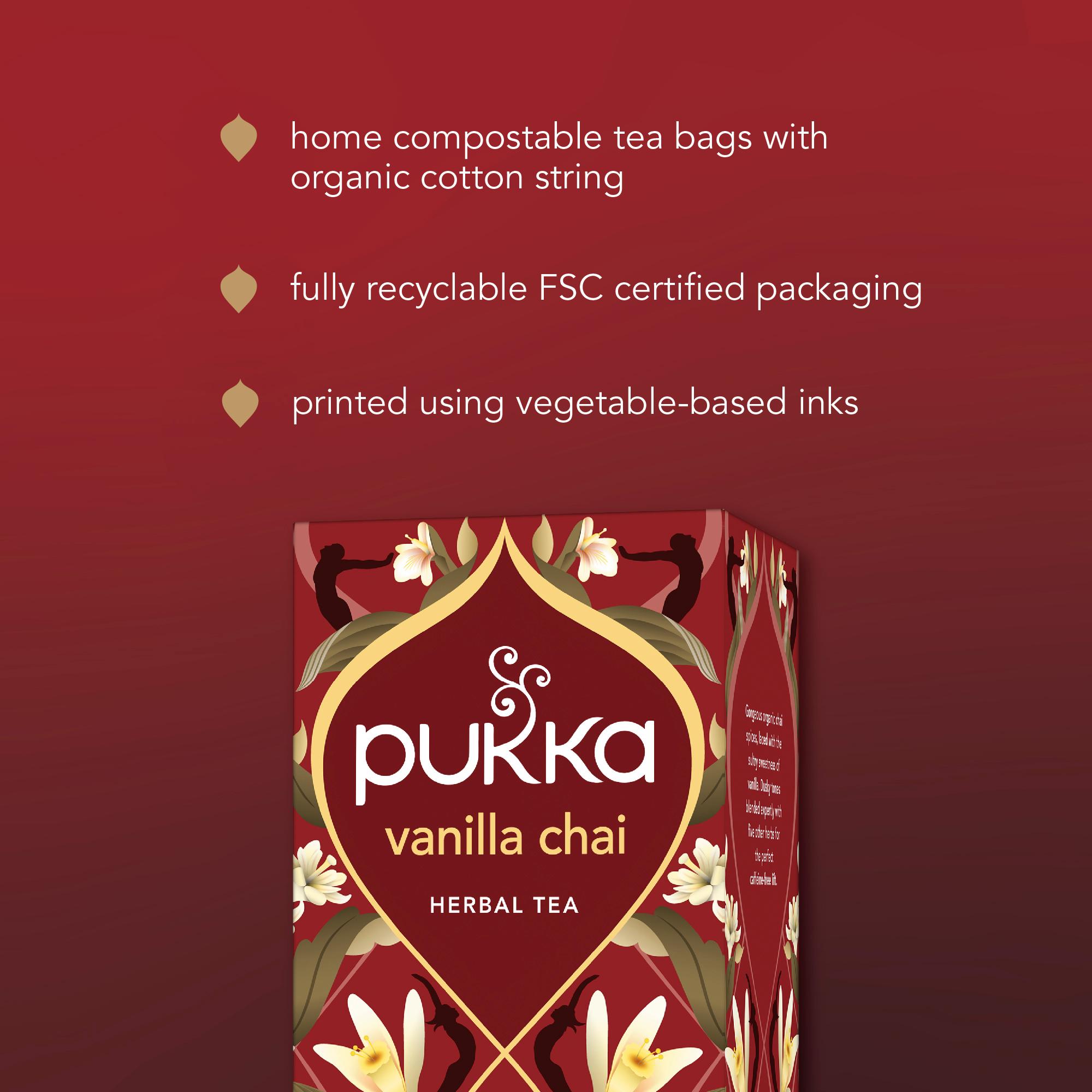 Pukka Organic Vanilla Chai Tea Home Compostable Herbal Tea Bags x20 thumbnail 6