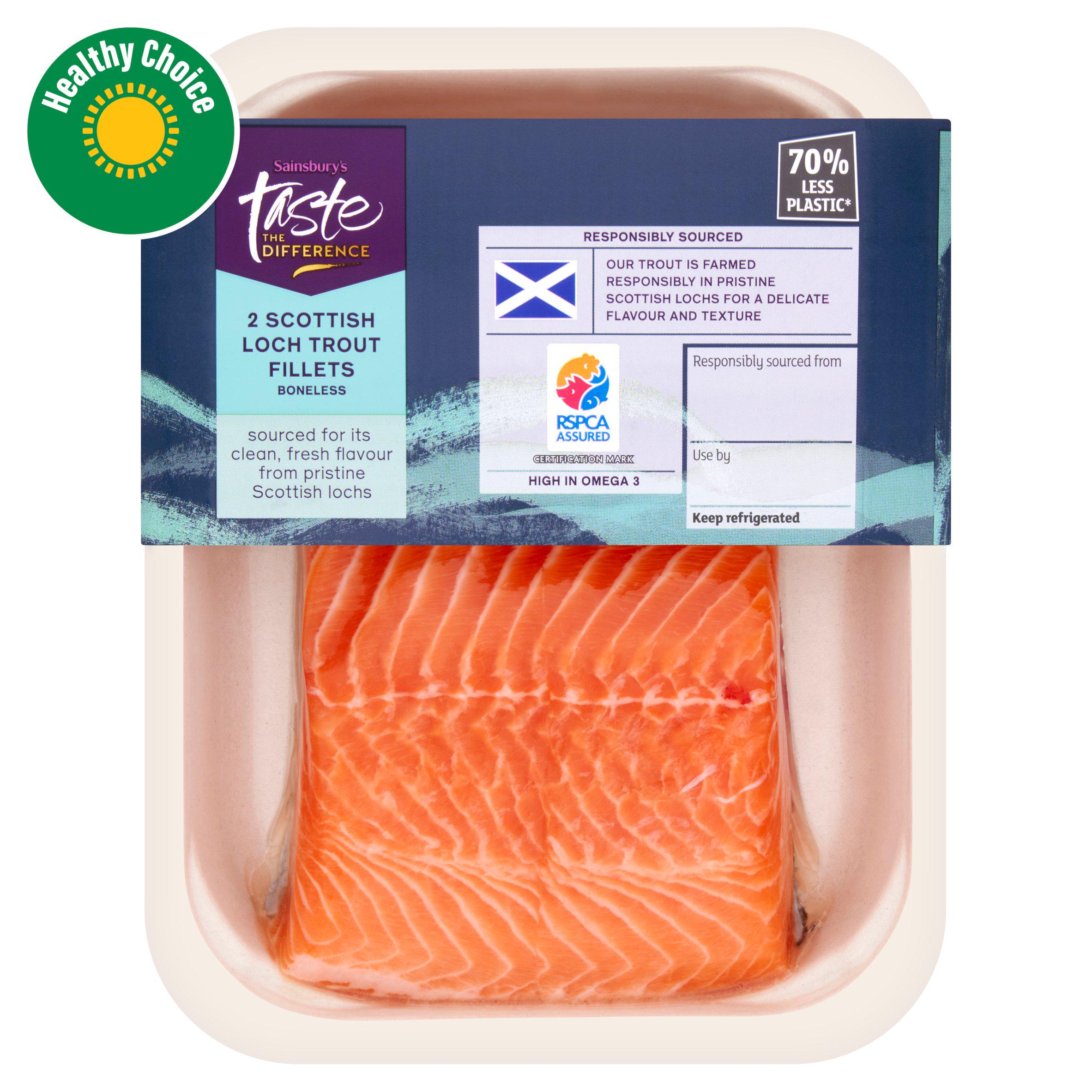 Sainsbury's 2 Scottish Loch Trout Fillets, Taste the Difference 240g