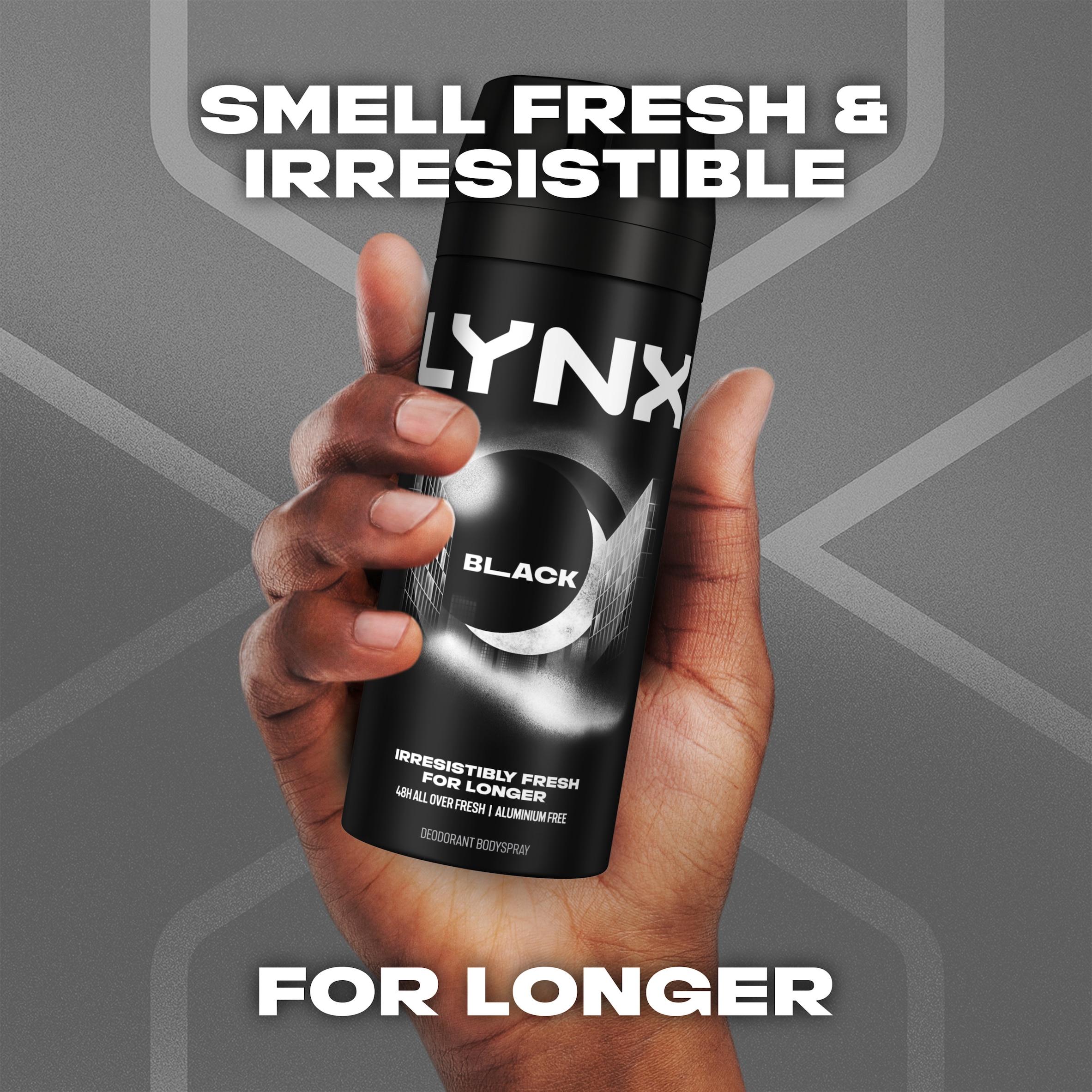 Lynx Black 48h Deodorant Body Spray for Men 150ml thumbnail 2