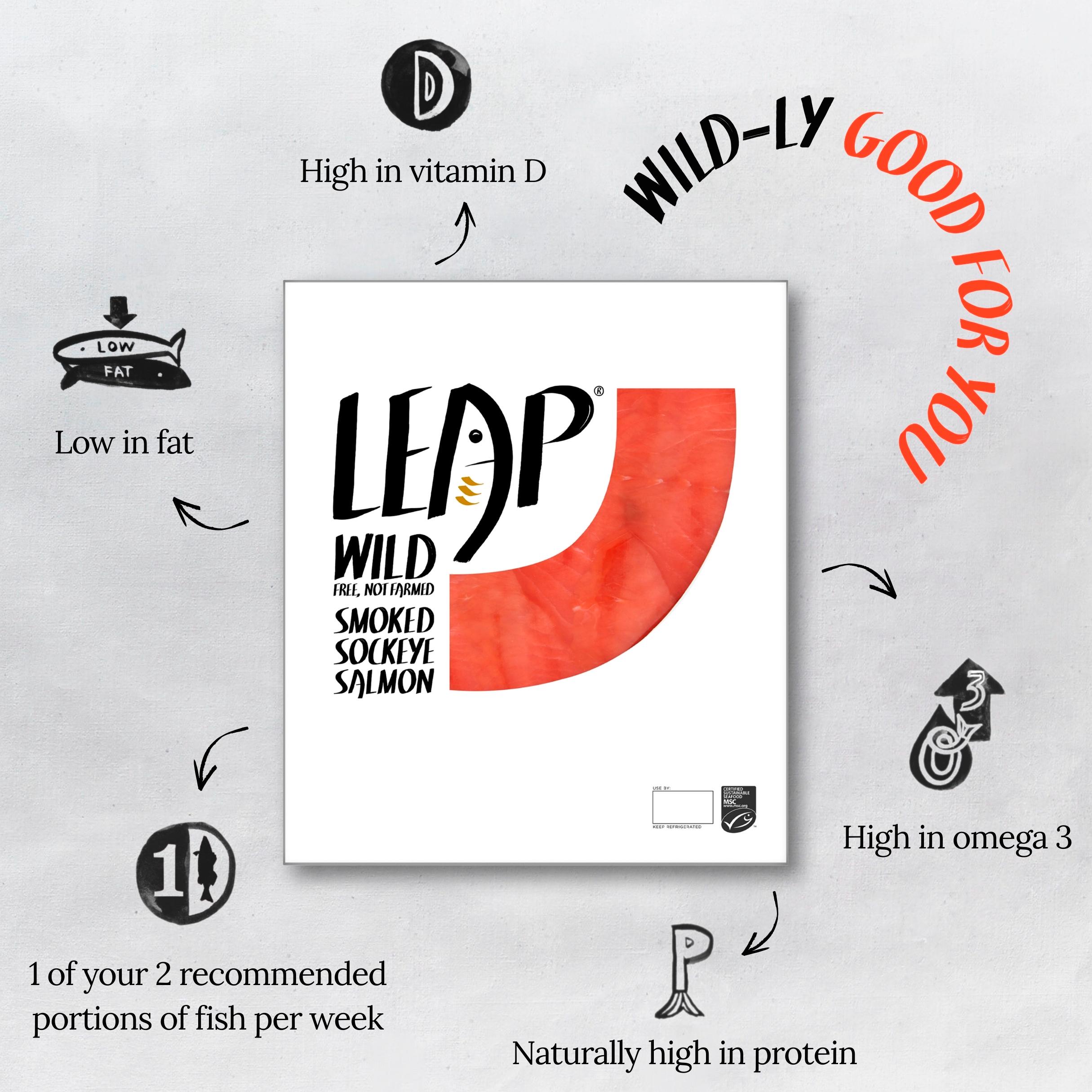 Leap Wild MSC Sockeye Smoked Salmon 100g thumbnail 2