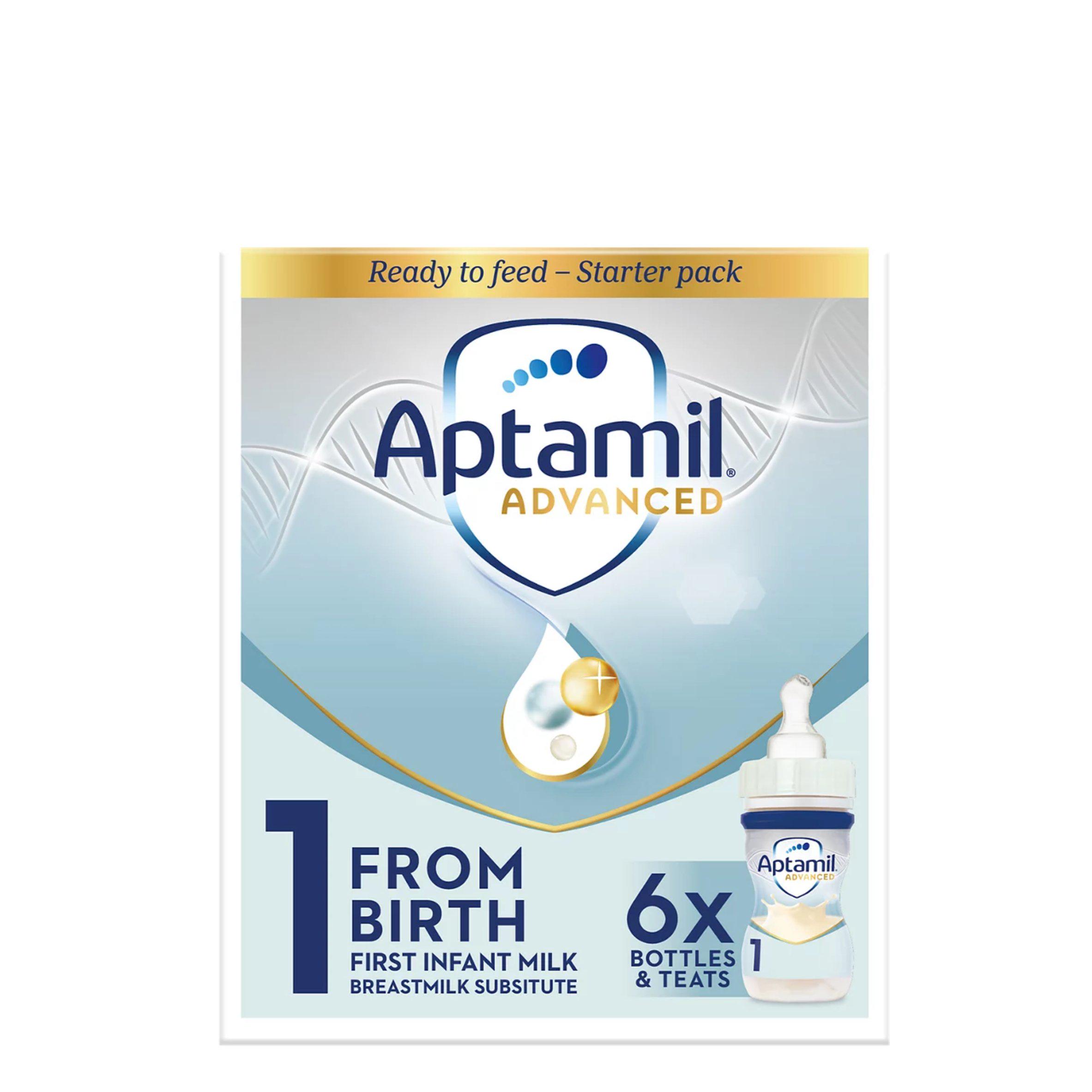 Aptamil Advanced 1 First Formula Baby Milk Liquid Starter Pack from Birth