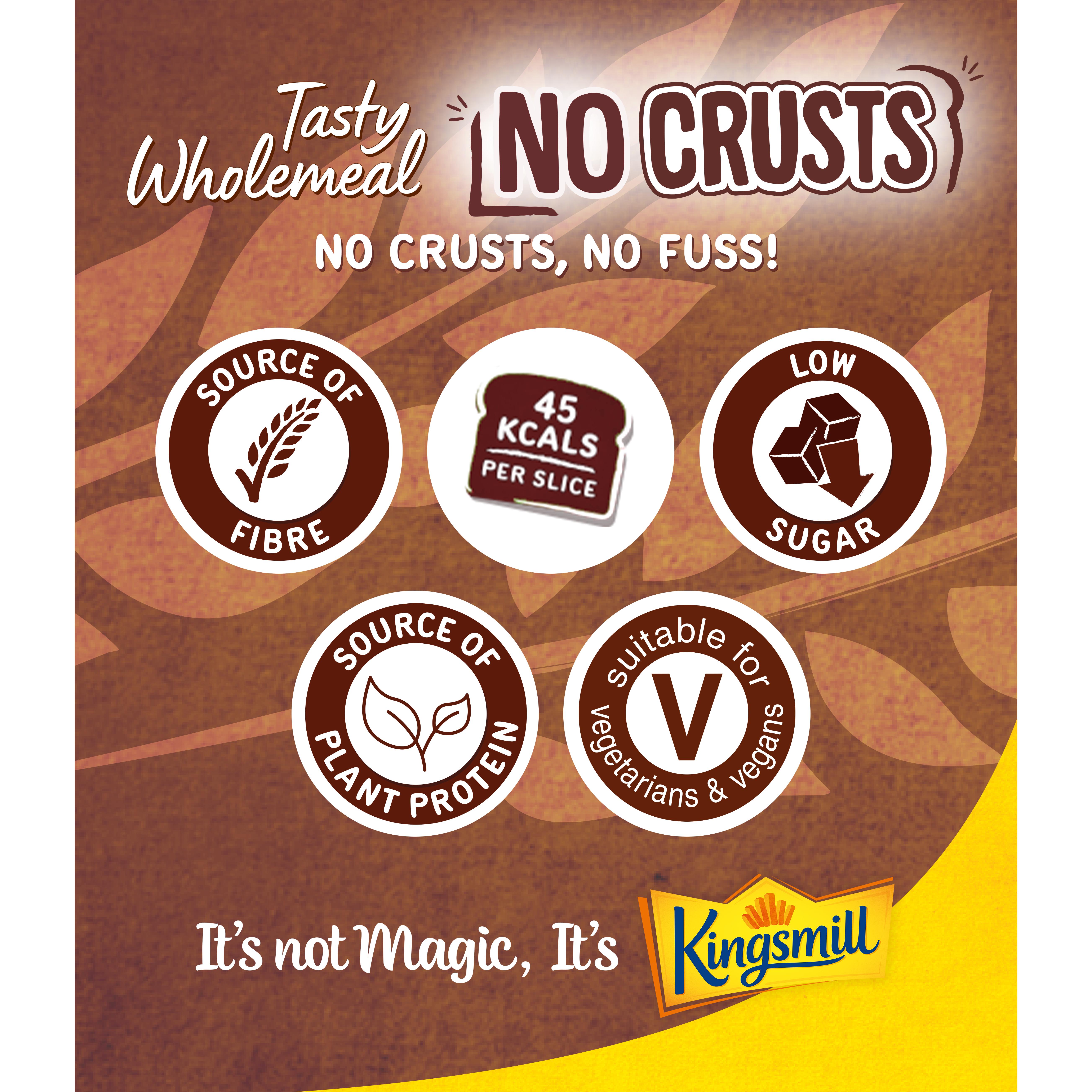 Kingsmill 400g Tasty Wholemeal No Crusts Crustless Bread thumbnail 2