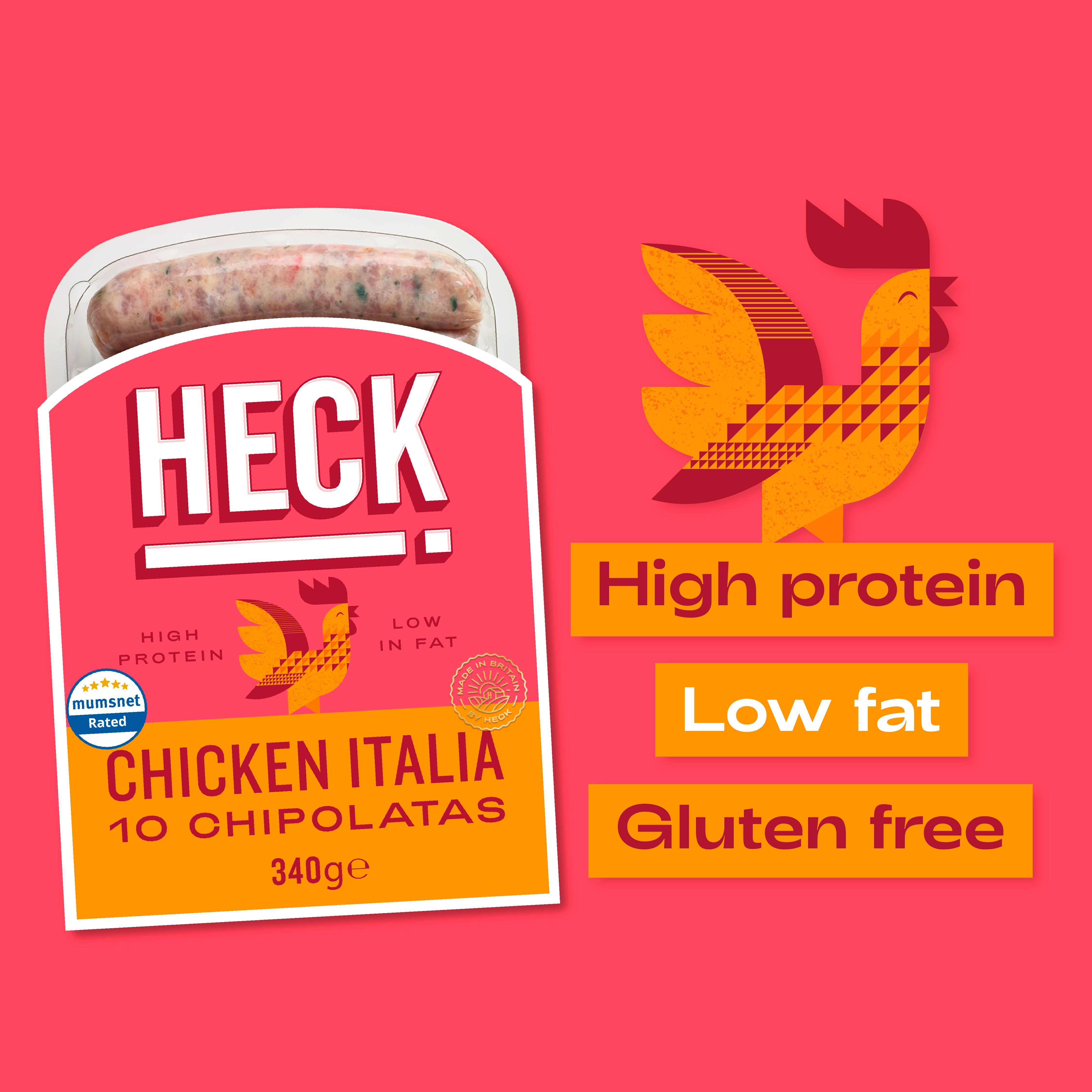 Heck Chicken Italia Gluten Free Chipolata Sausages x10 340g thumbnail 2