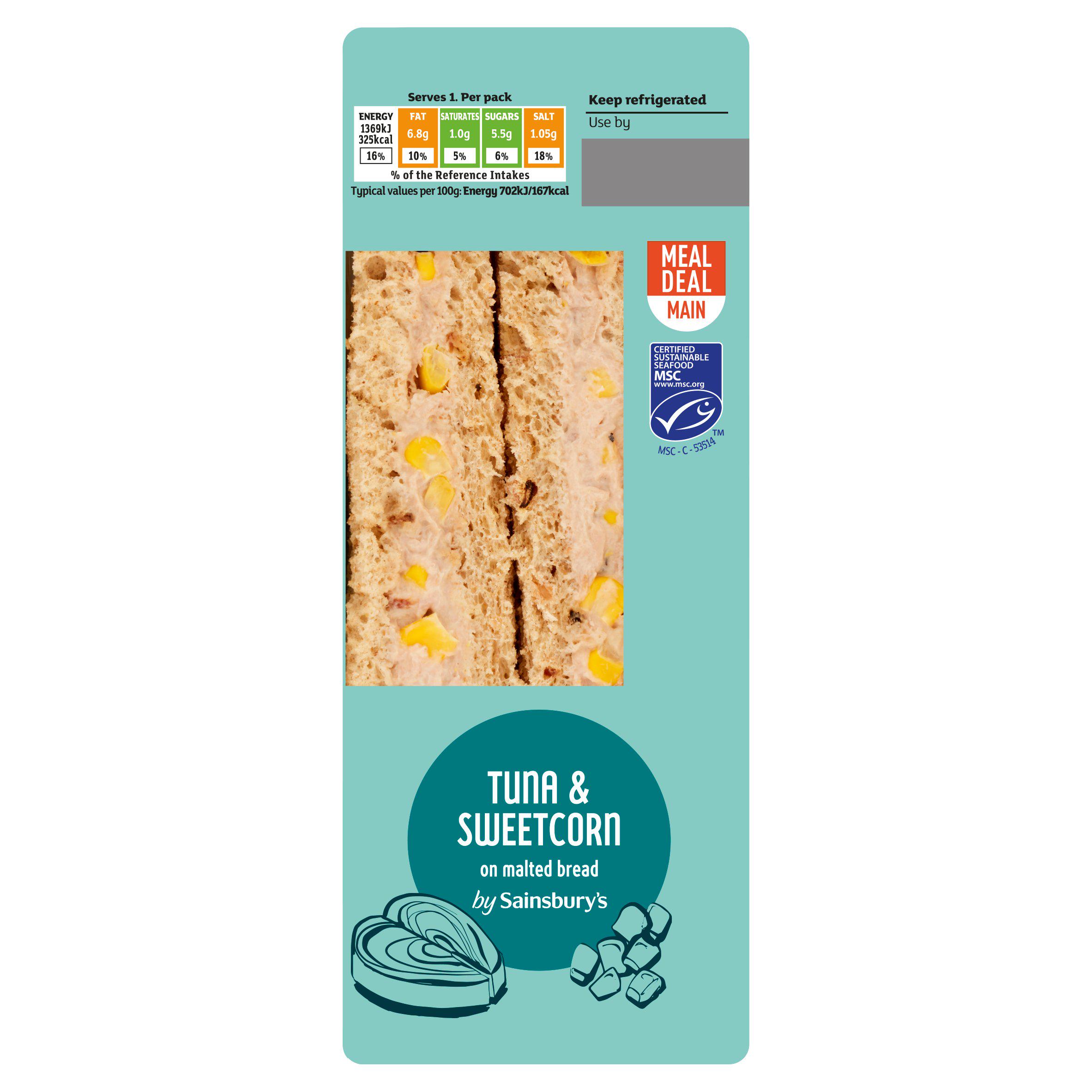 Sainsbury's Tuna & Sweetcorn on Malted Bread Sandwich