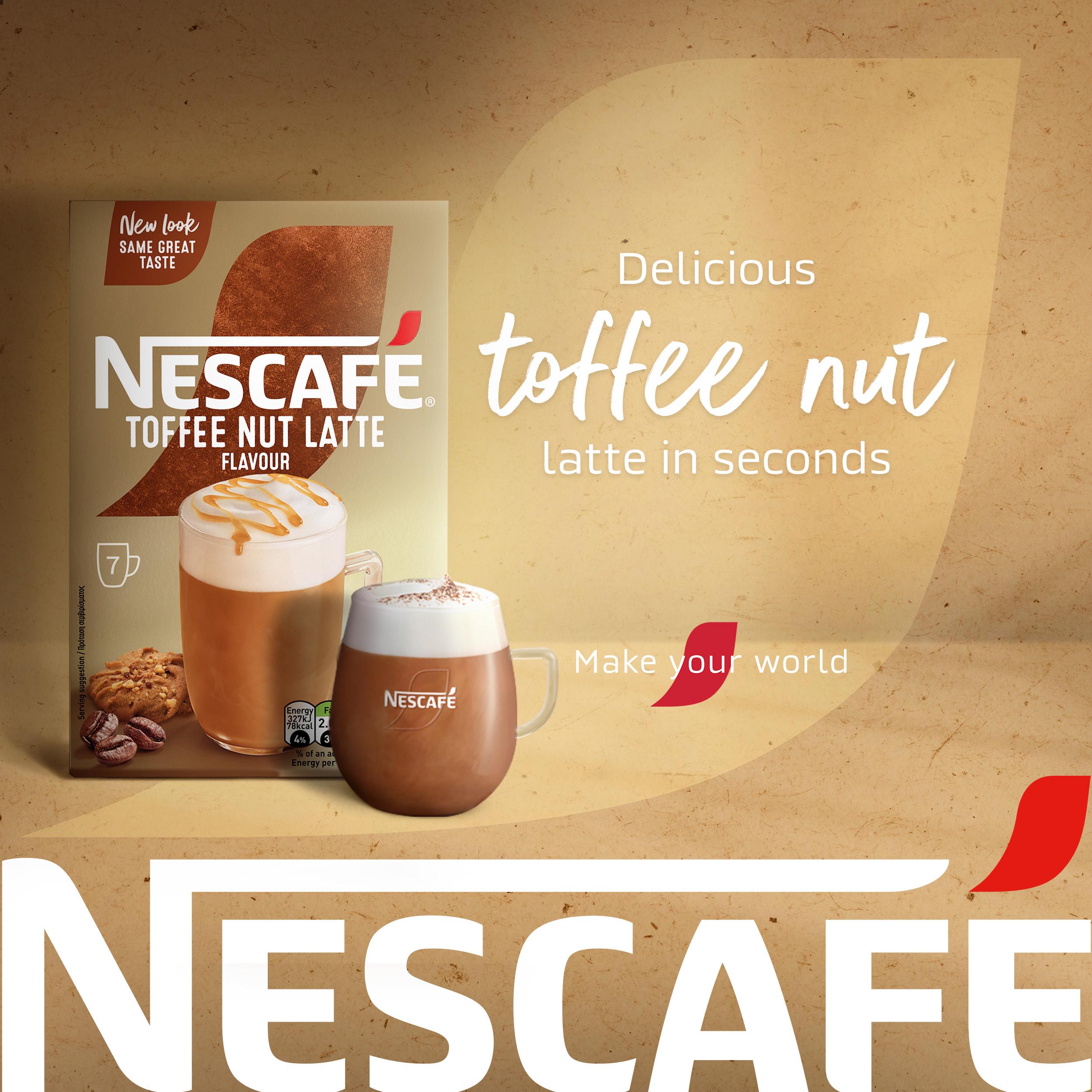 Nescafe Toffee Nut Latte Instant Coffee Sachets x7 130.2g thumbnail 6