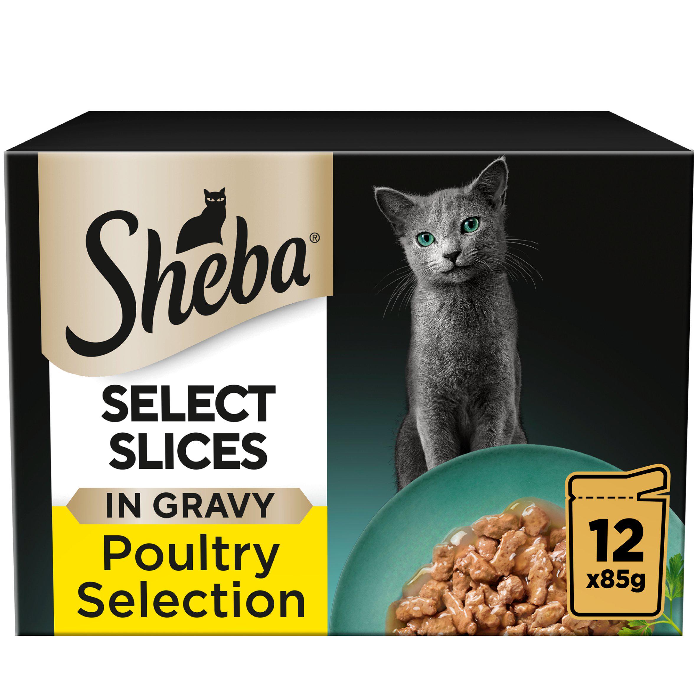 Sheba Select Slices Cat Food Pouches Poultry in Gravy