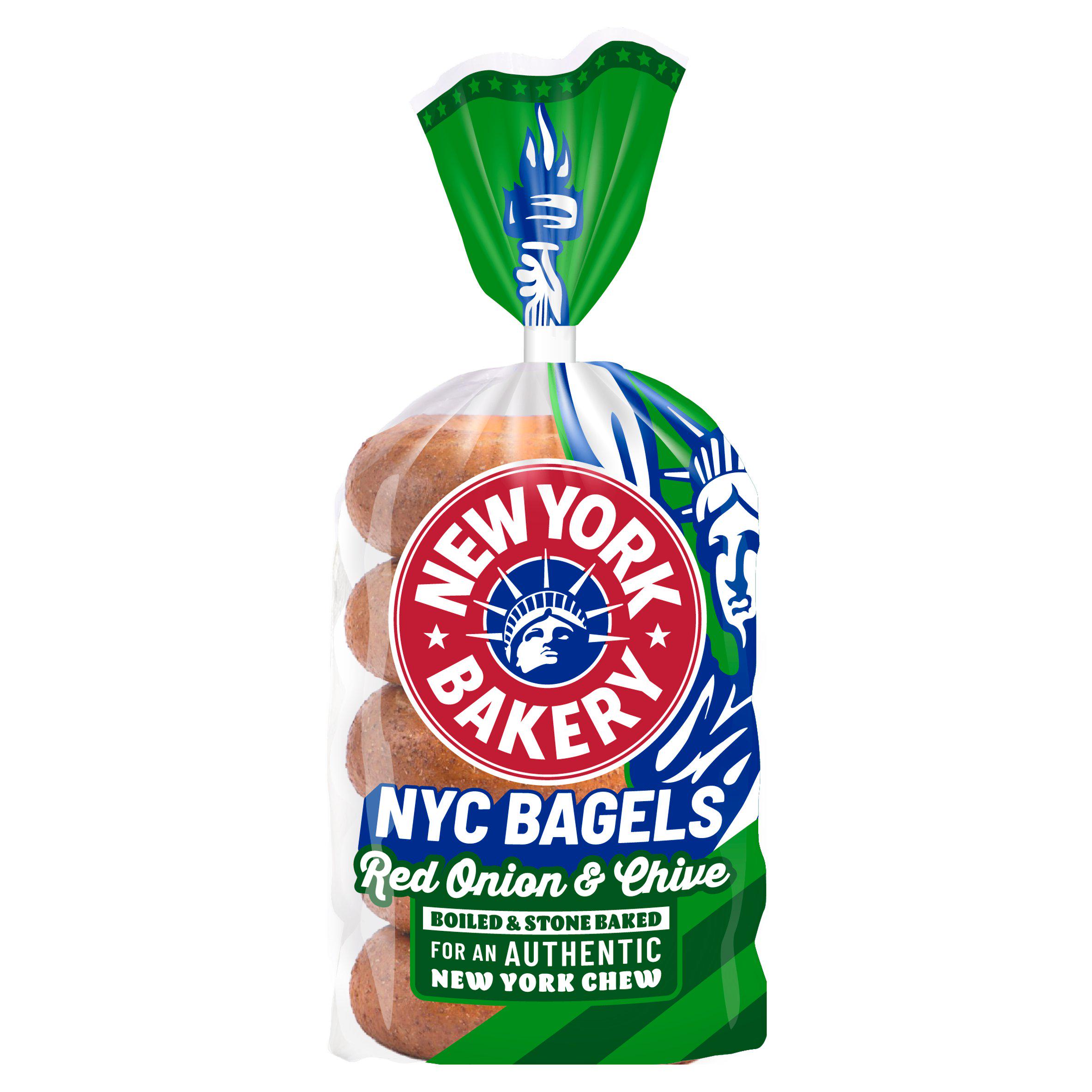New York Bakery Co. Onion & Chive Bagels x5