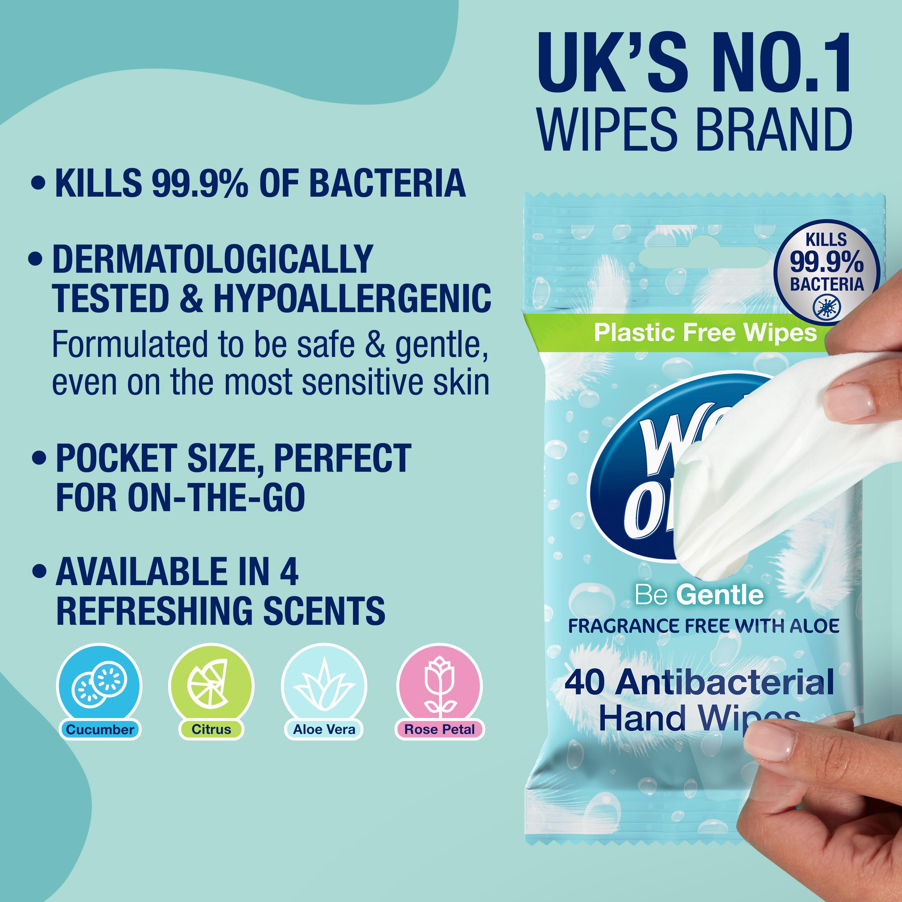 Wet Ones Be Gentle Original Antibacterial Hand Wipes x40 thumbnail 2