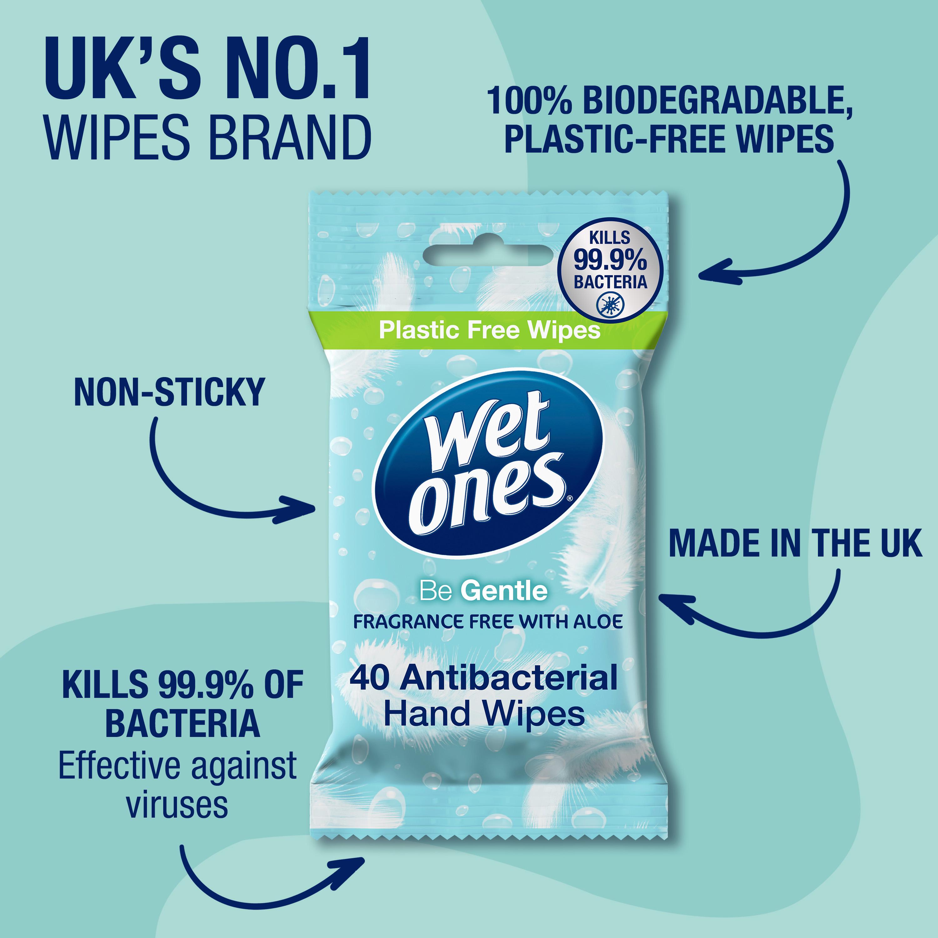 Wet Ones Be Gentle Original Antibacterial Hand Wipes x40 thumbnail 3