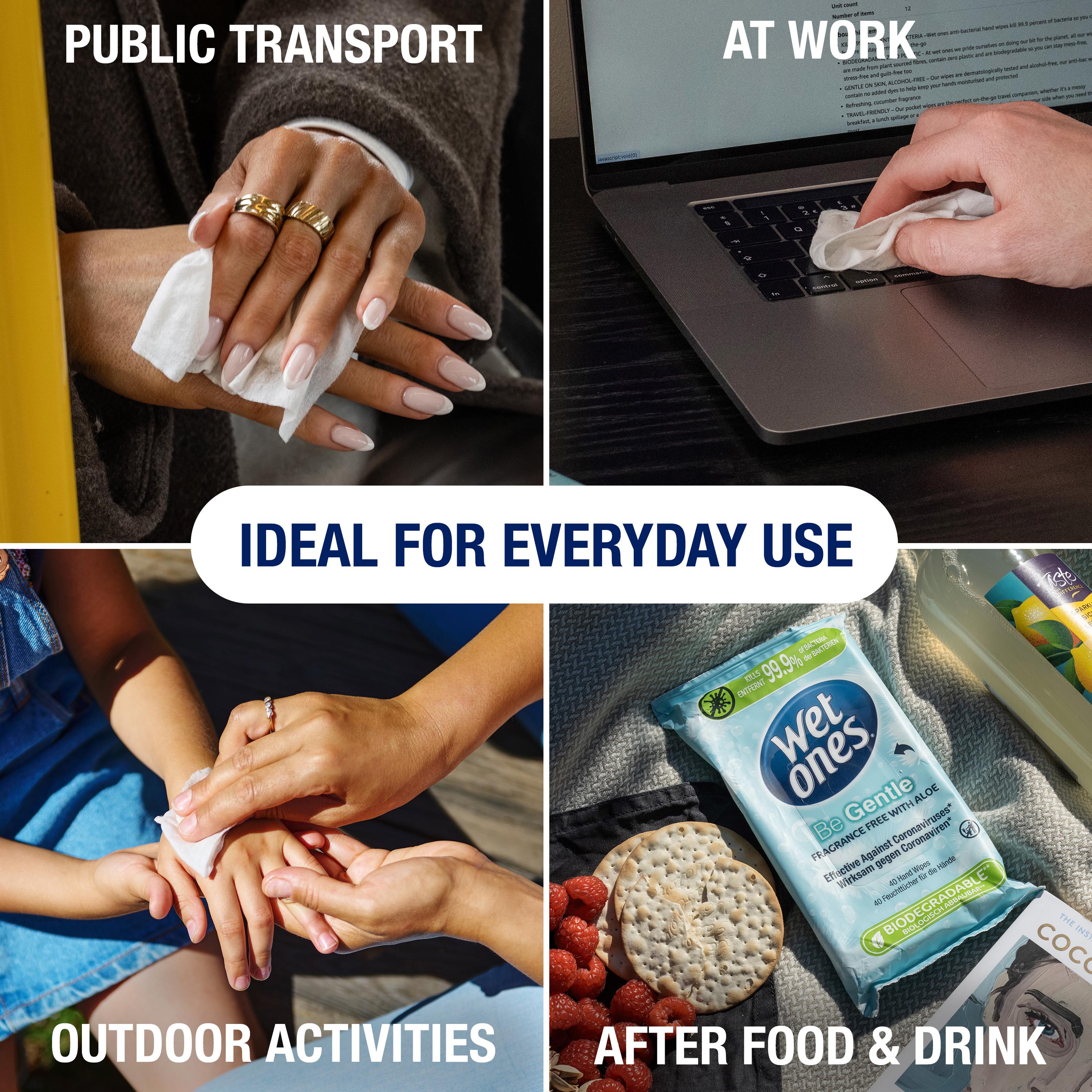 Wet Ones Be Gentle Original Antibacterial Hand Wipes x40 thumbnail 4