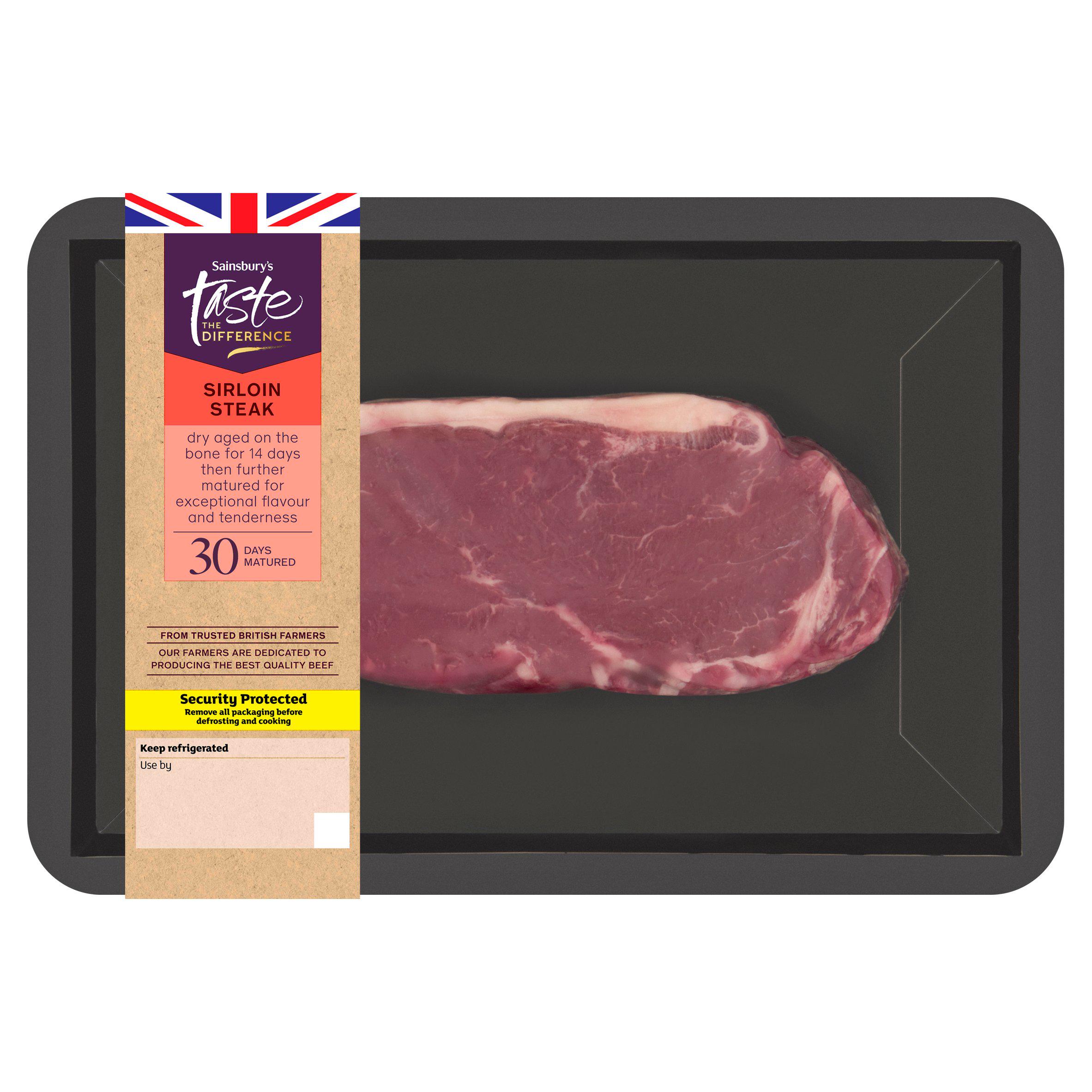 Sainsbury's 30 Days Matured British Beef Sirloin Steak, Taste the Difference 225g