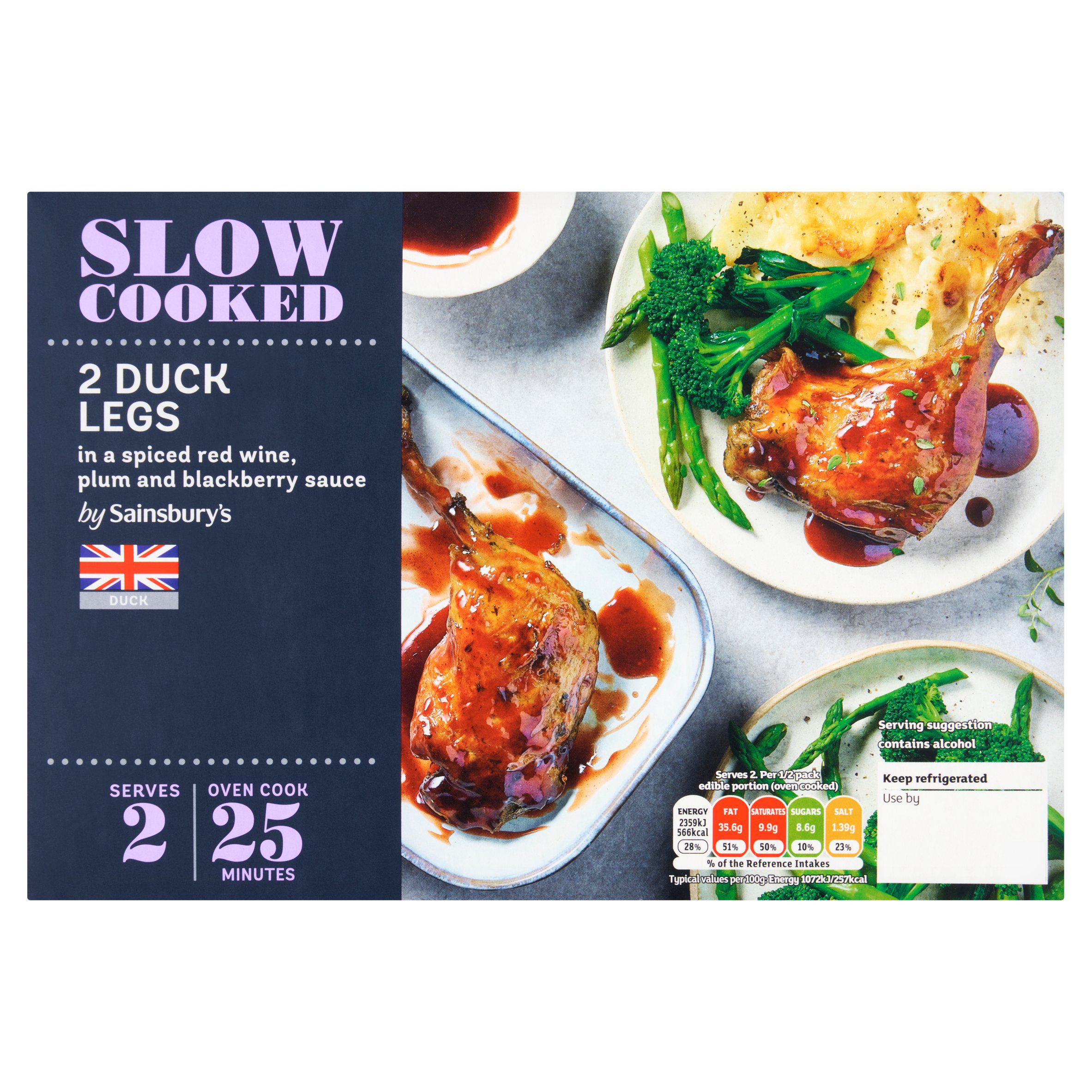 Sainsbury's Slow Cooked British Duck Legs with a Blackberry Sauce x2 440g