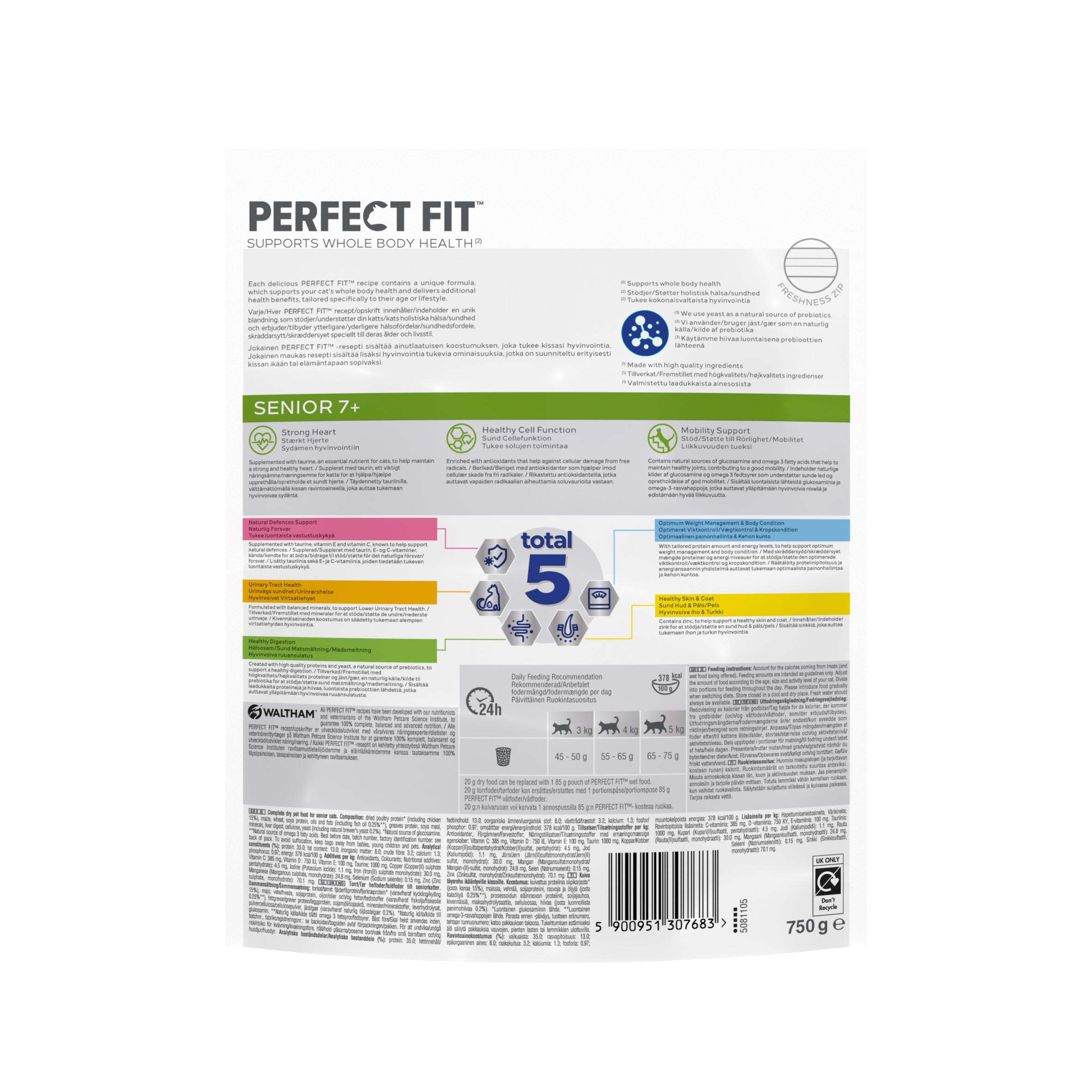 Perfect Fit Advanced Nutrition Senior Complete Dry Chicken Cat Food 750g thumbnail 6