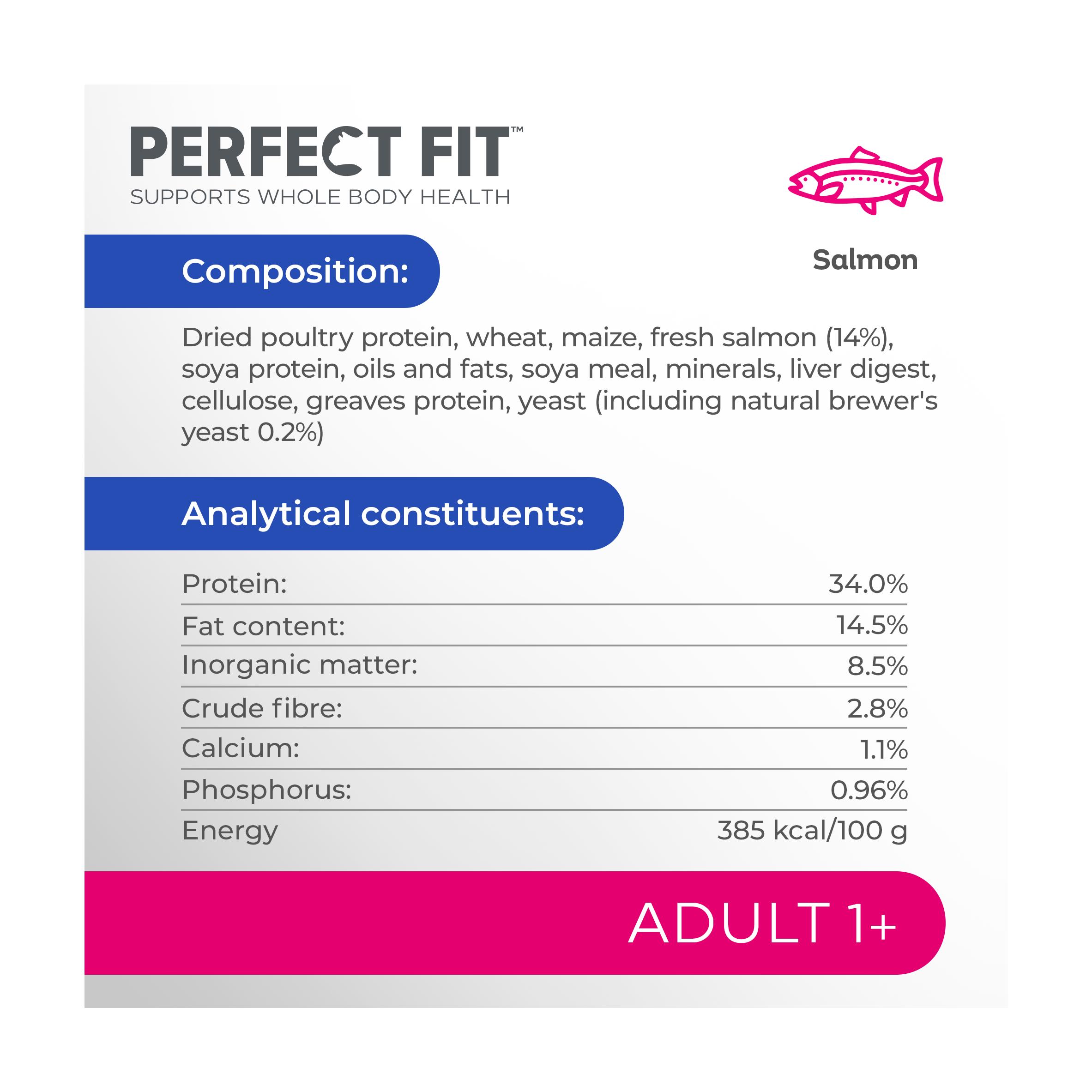 Perfect Fit Advanced Nutrition Adult Complete Dry Salmon Cat Food 750g thumbnail 6