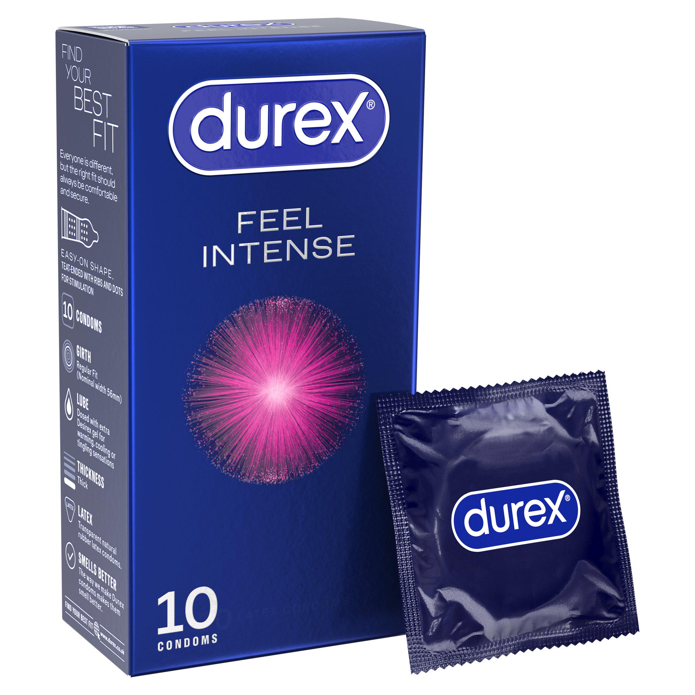 Durex Intense Condoms Ribbed & Dotted Regular Fit