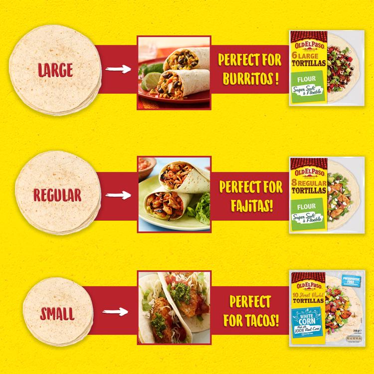 Old El Paso 10 Small Mexican Gluten Free White Corn Taco Tortilla Wraps 208g thumbnail 4