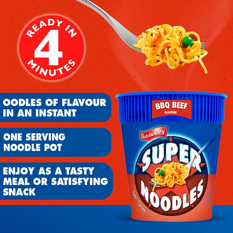 Batchelors Super Noodles Pot, BBQ Beef 75g thumbnail 2
