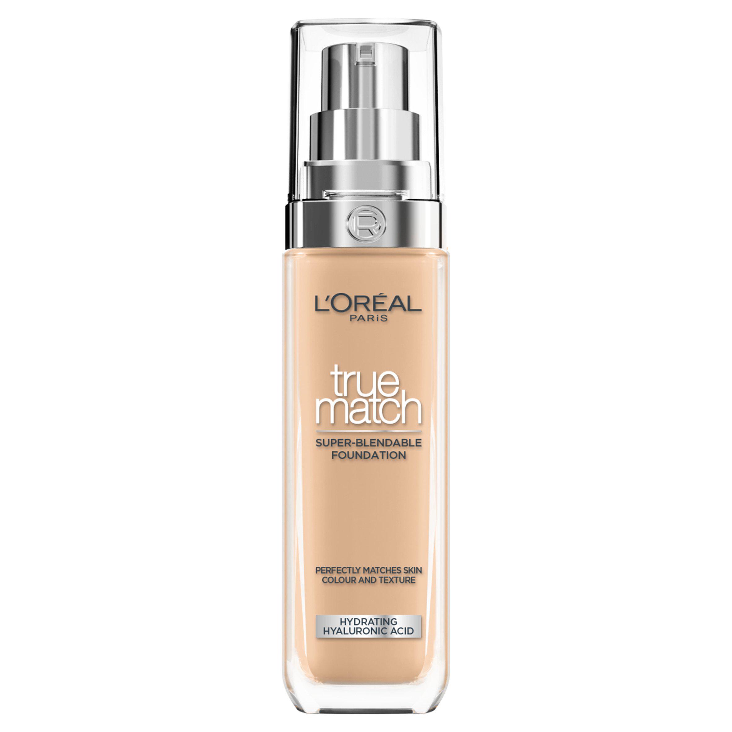 L'Oreal Paris True Match Liquid Foundation with Hyaluronic Acid 30ml and SPF (Various Shades) 5N