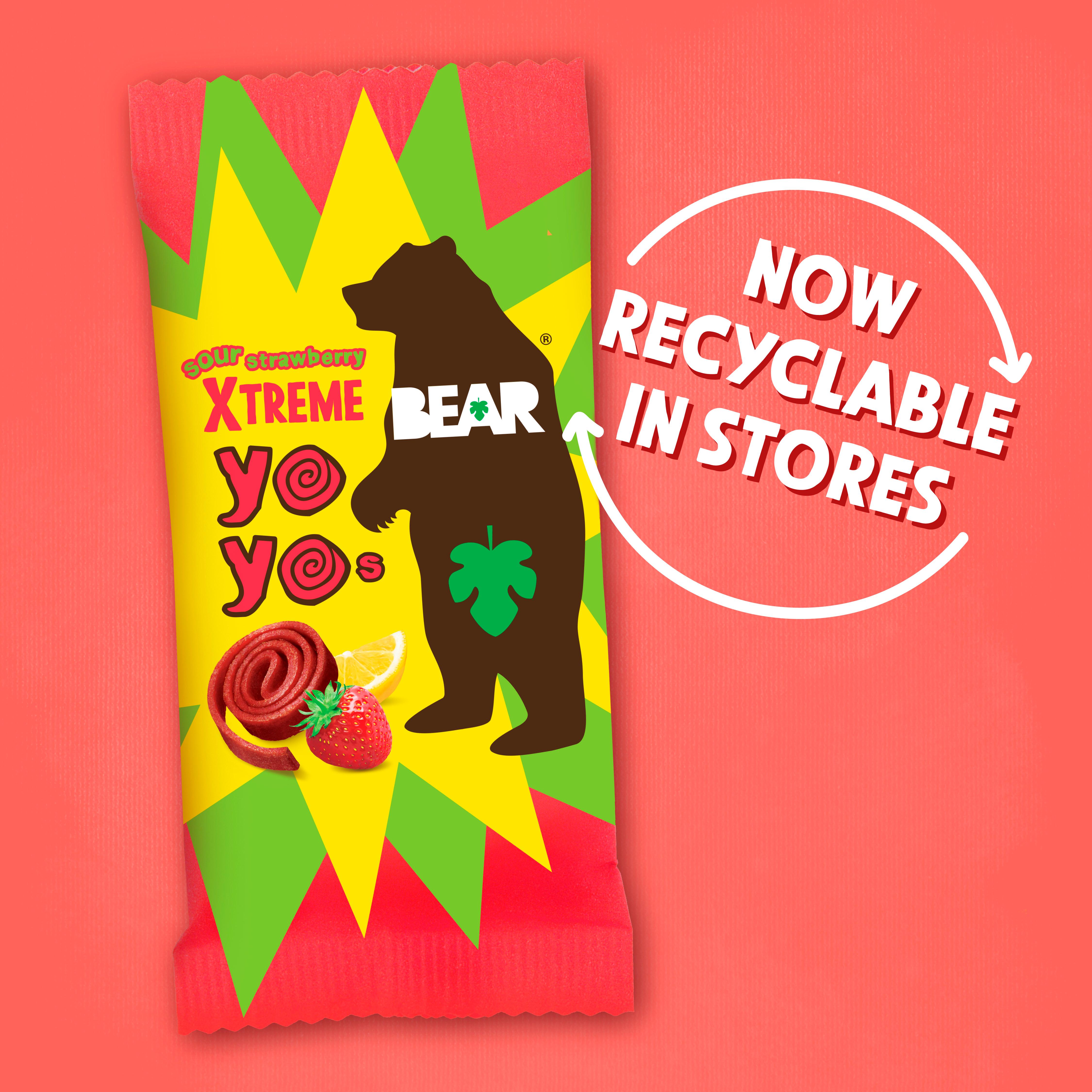BEAR Xtreme Fruit Yoyos Sour Strawberry Multipack 5x20g thumbnail 4