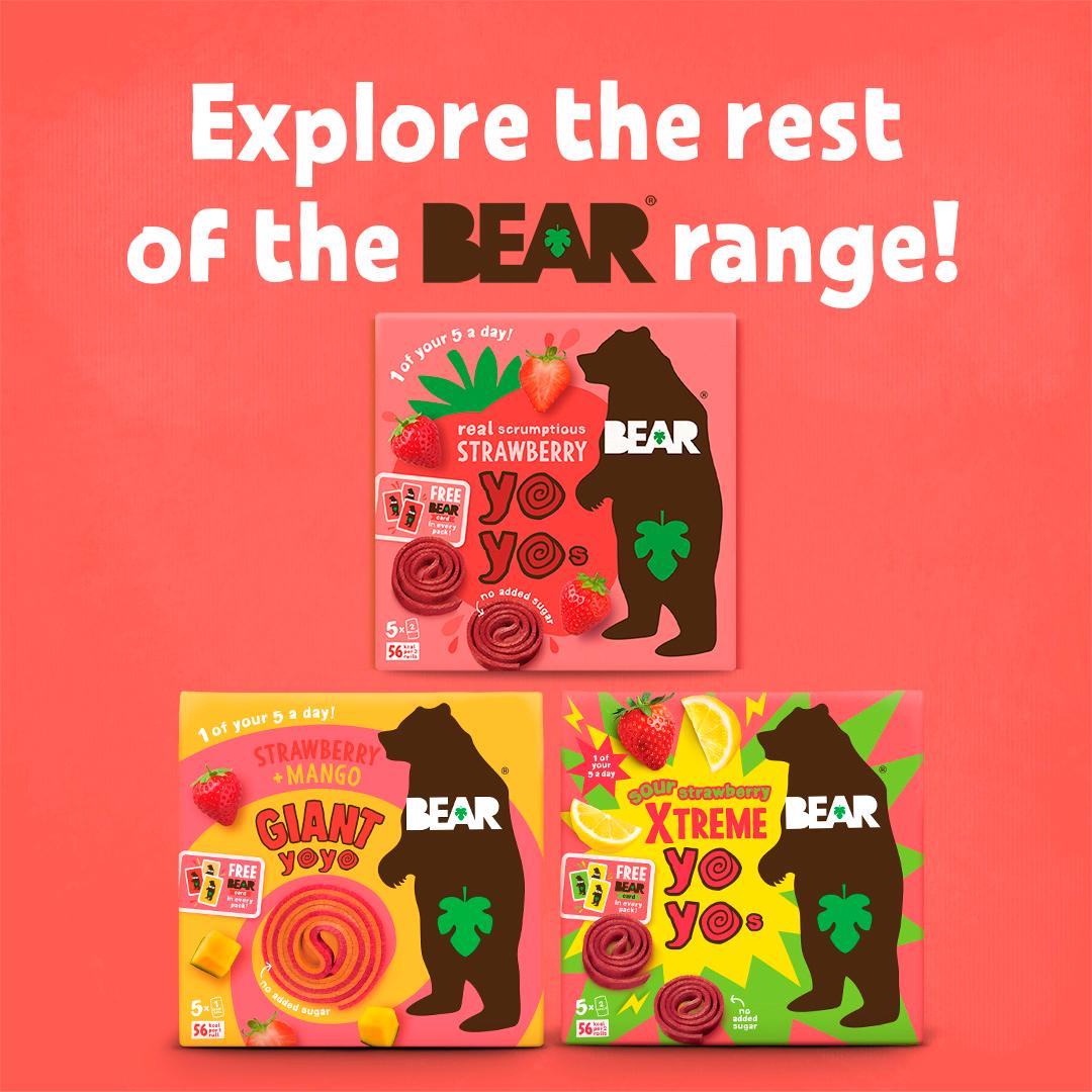 BEAR Xtreme Fruit Yoyos Sour Strawberry Multipack 5x20g thumbnail 5