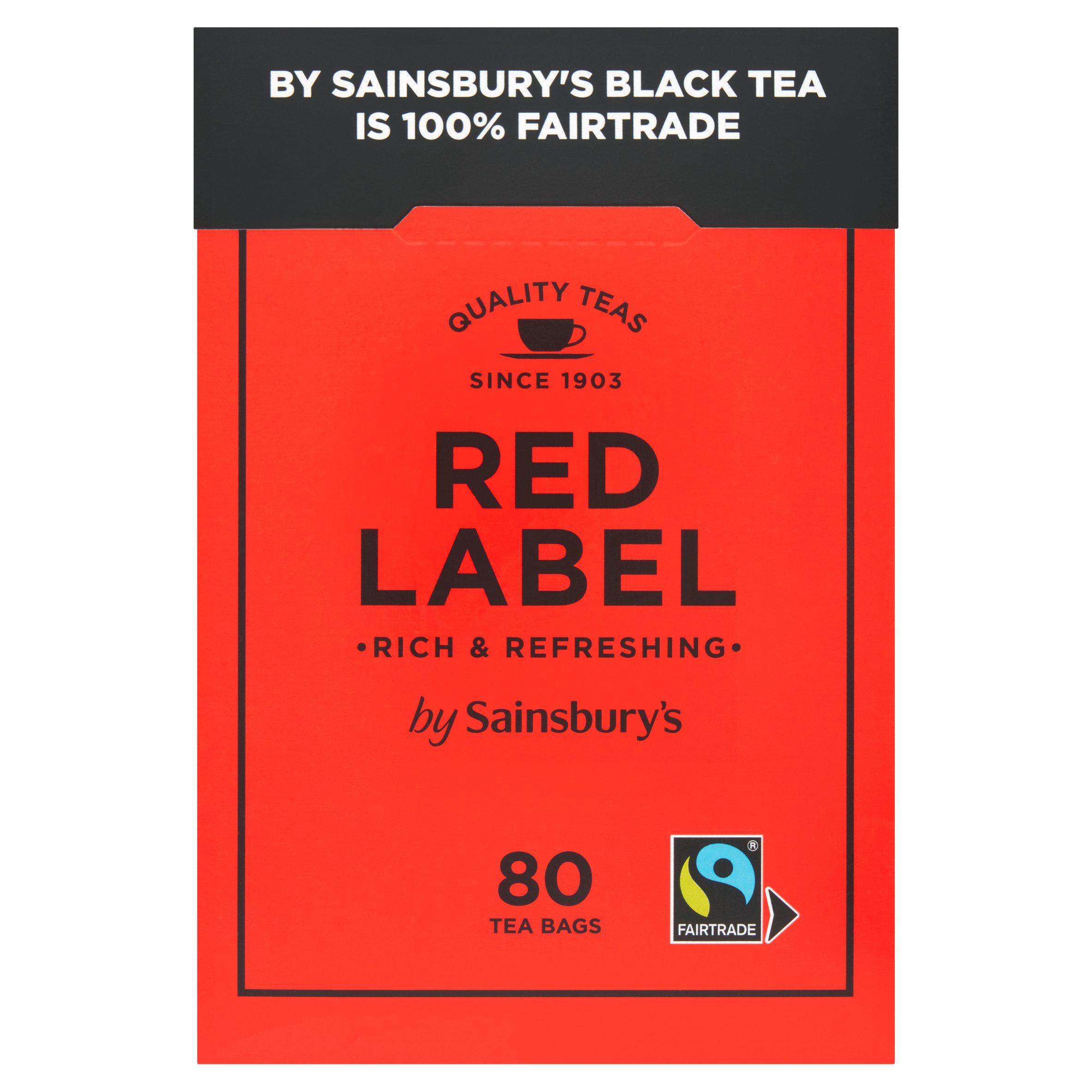 Sainsbury's Red Label Fairtrade Tea Bags x80 250g