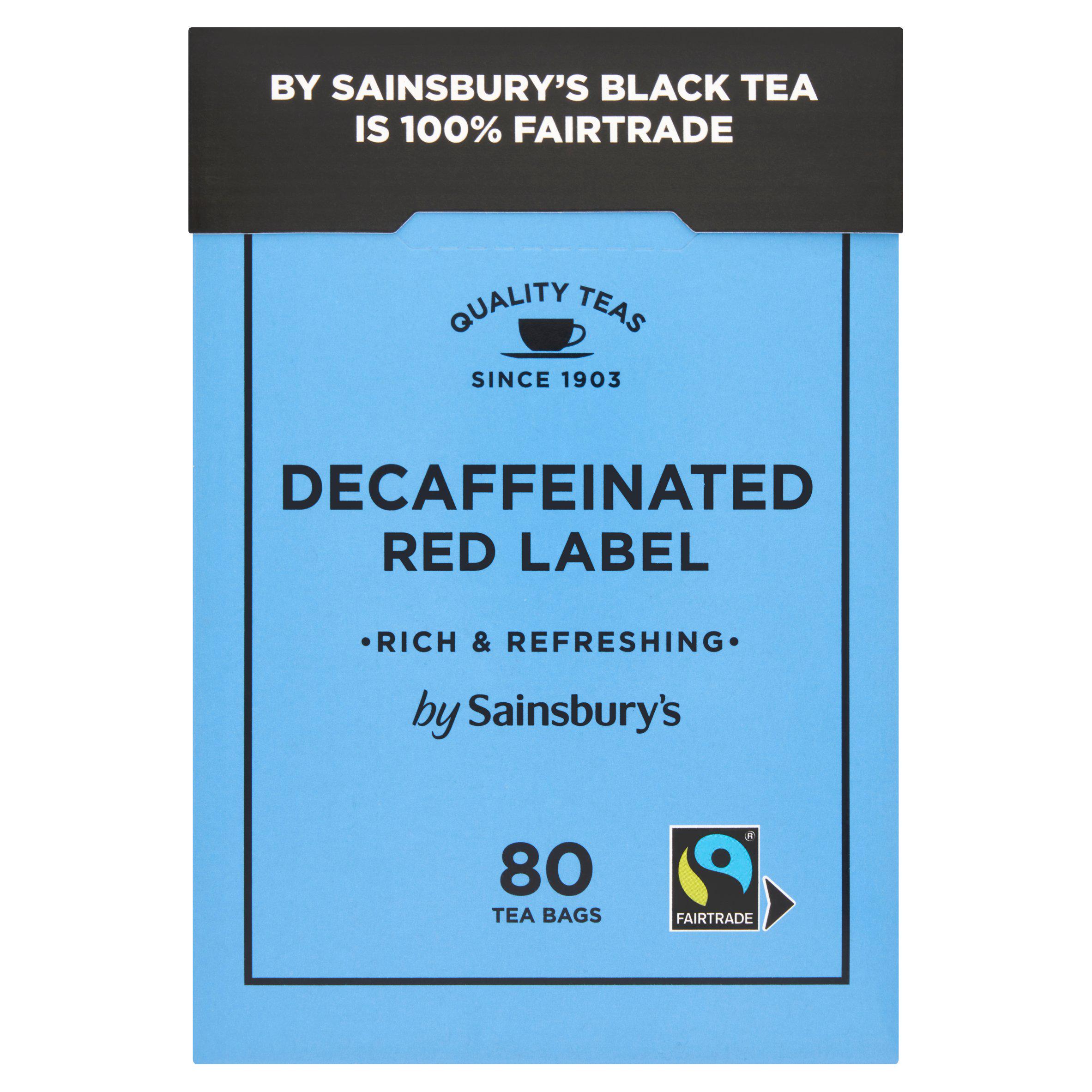 Sainsbury's Red Label Fairtrade Decaf Tea Bags x80 250g