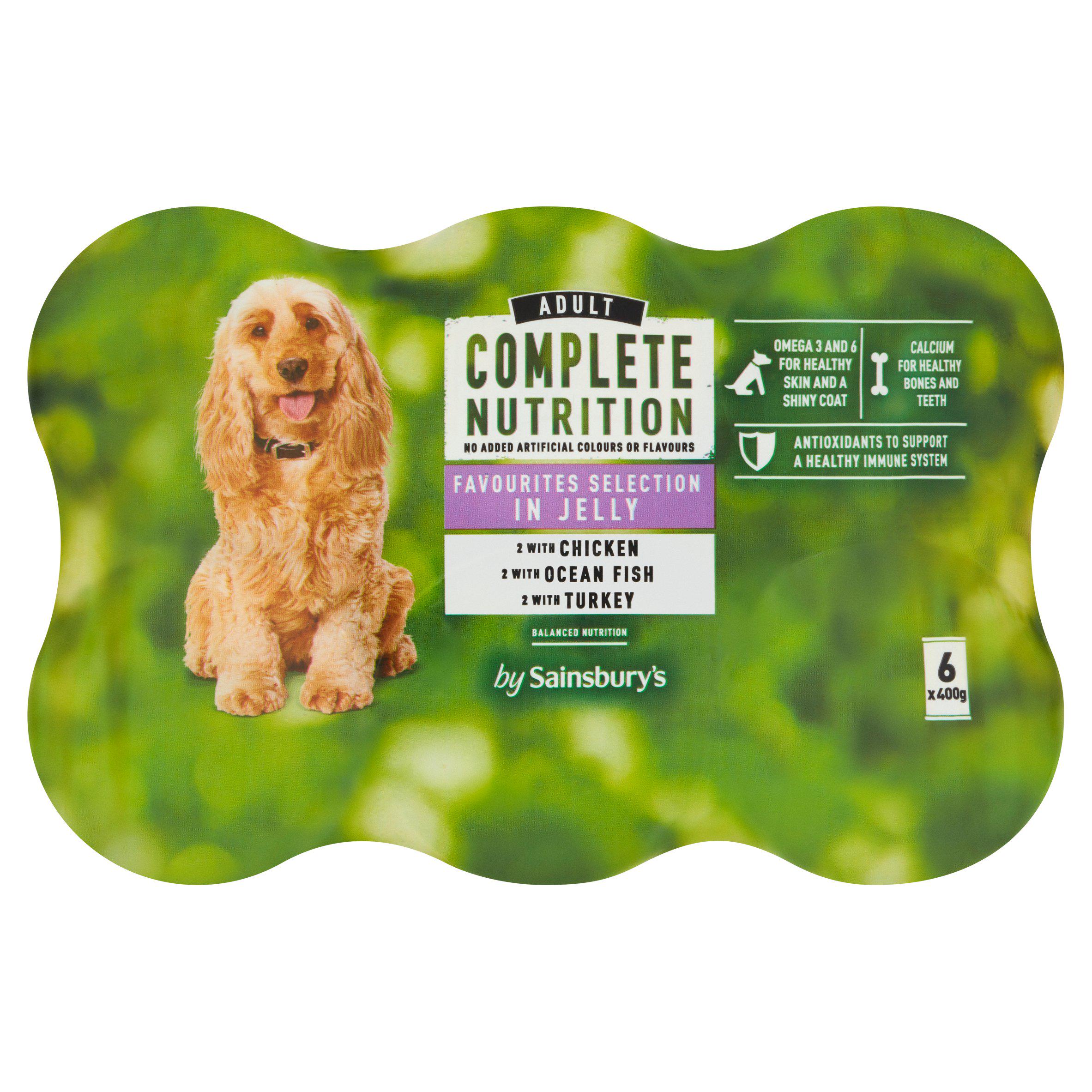 Sainsbury's Adult Dog Food Complete Nutrition Favourites Selection in Jelly 6x400g