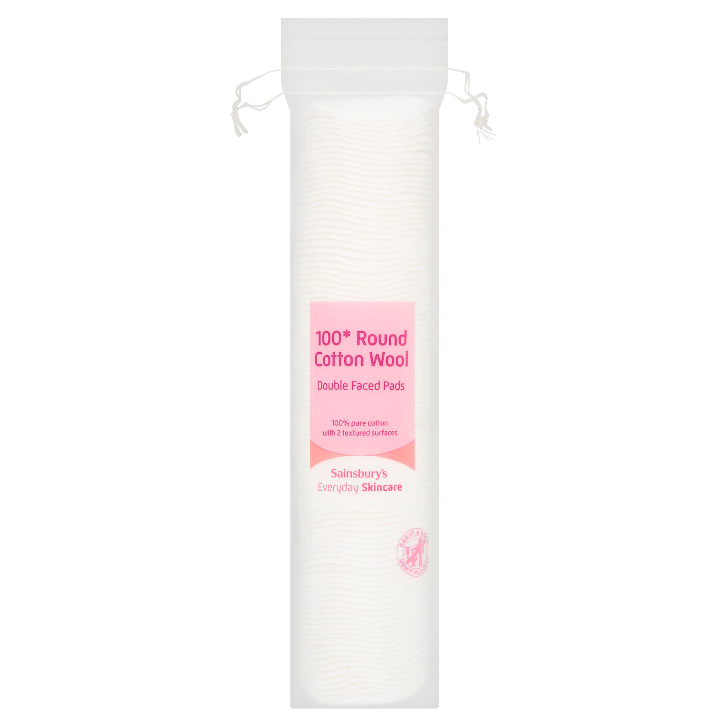 Sainsbury's Double Faced Round Cotton Wool Pads x100