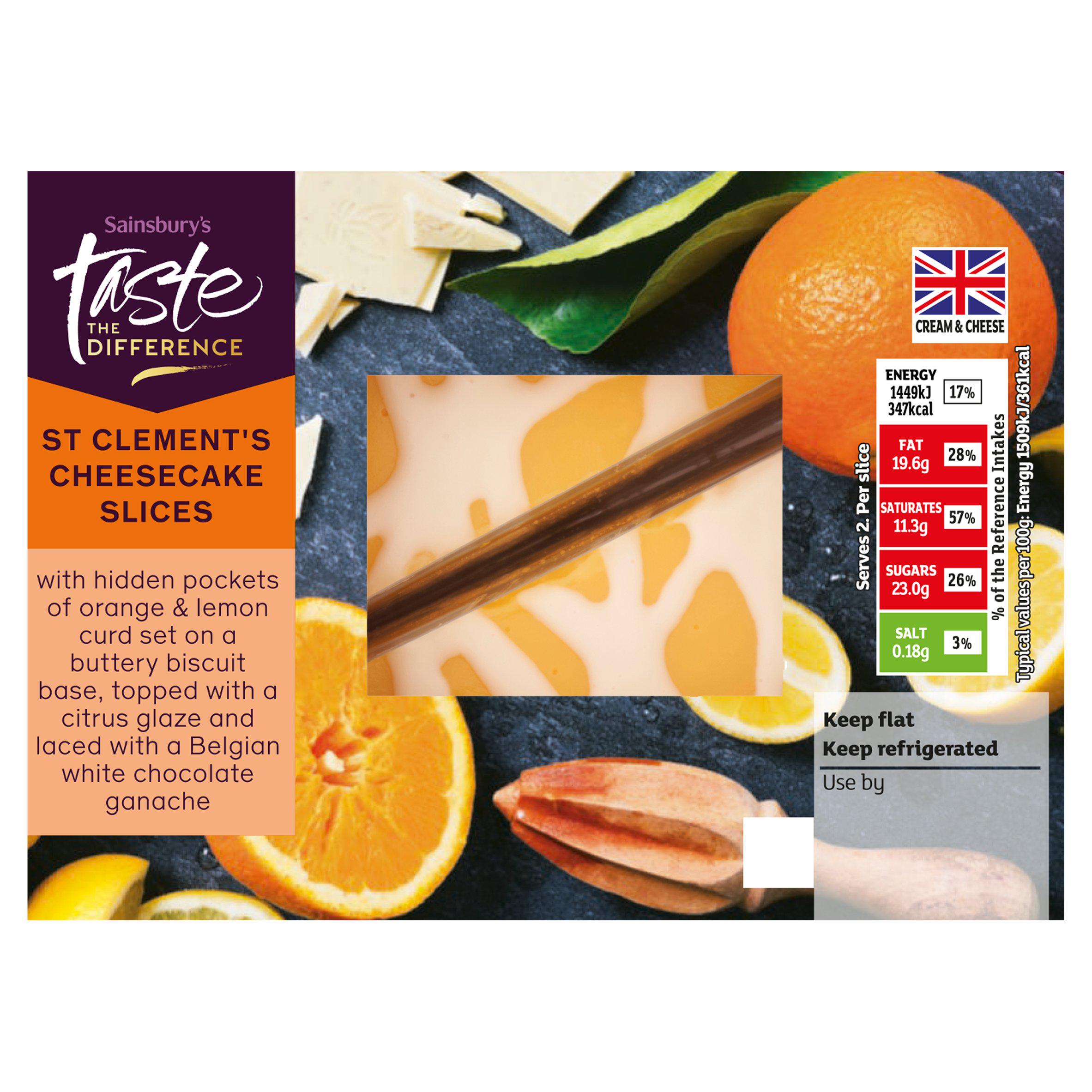 Sainsbury's St Clement's Cheesecake Slices, Taste the Difference 2 x 96g