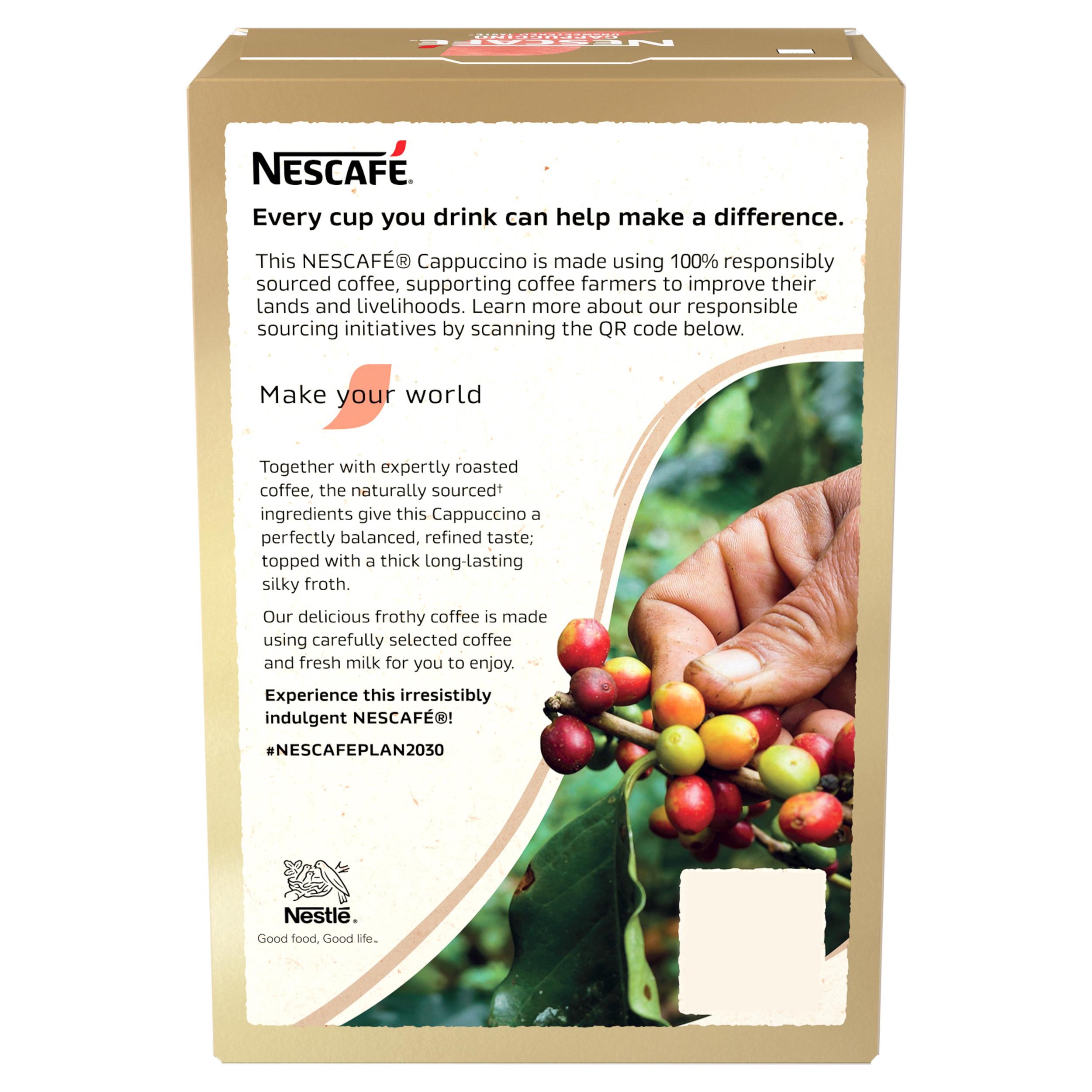 Nescafe Cappuccino Unsweetened Instant Coffee Sachets x7 99.4g thumbnail 2