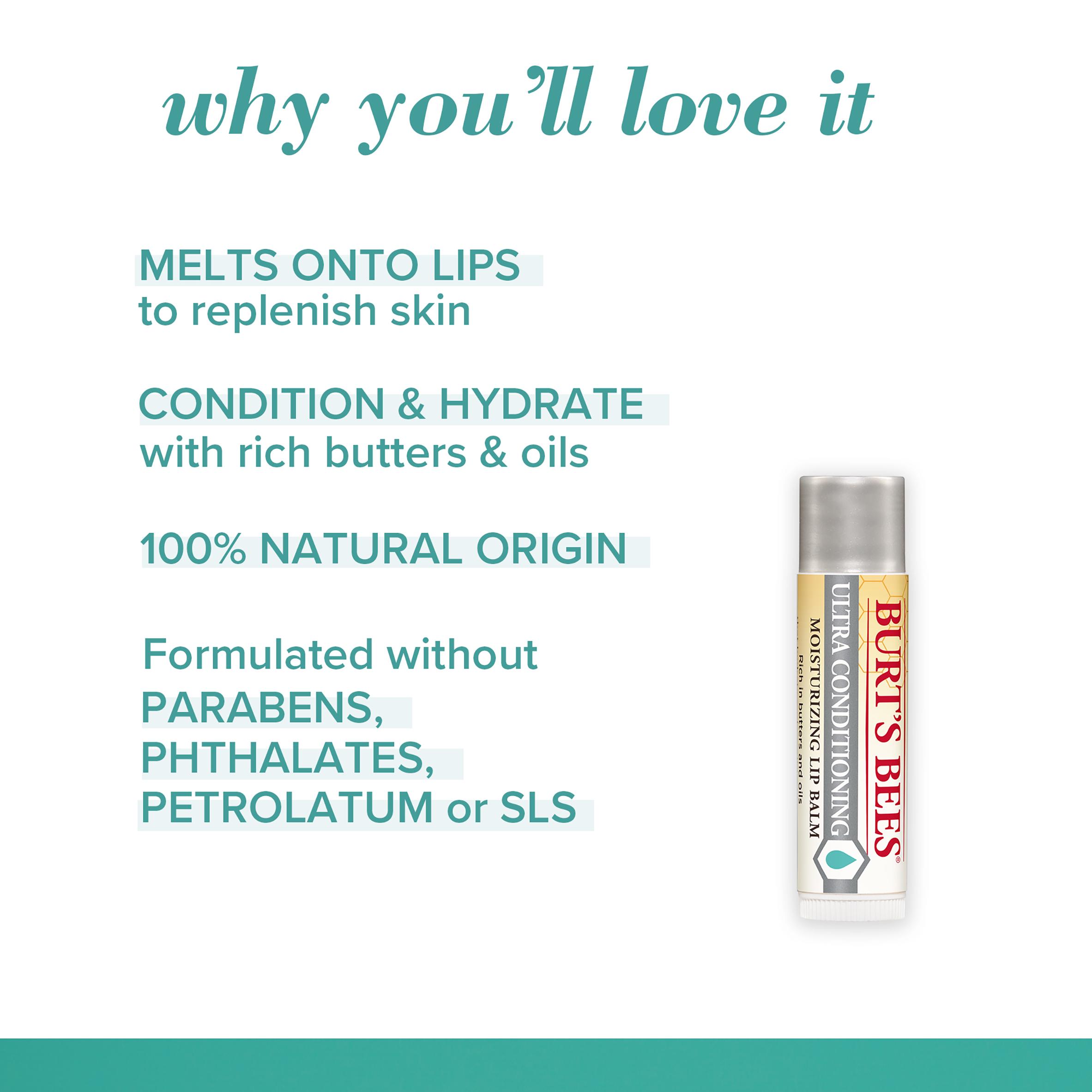 Burt's Bees 100% Natural Moisturising Ultra Conditioning Lip Balm with Kokum Butter Tube 4.25g thumbnail 3