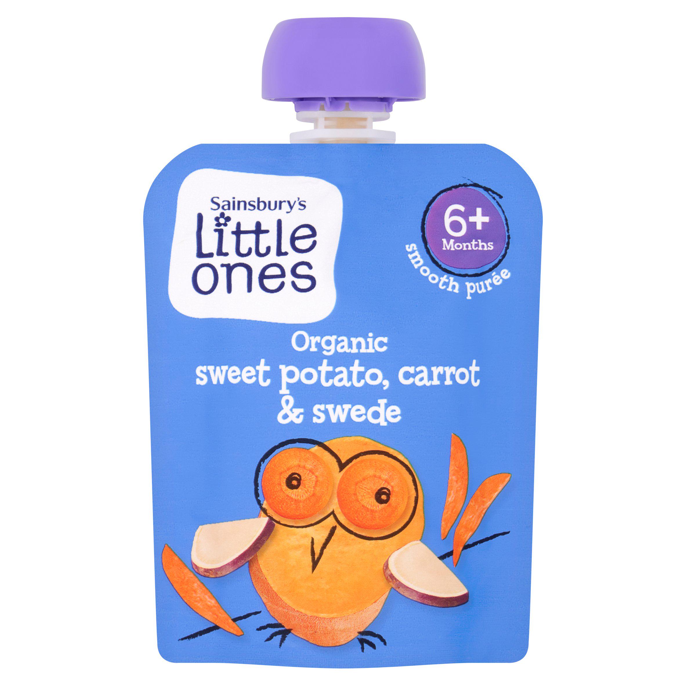 Sainsbury's Little Ones Organic Sweet Potato, Carrot & Swede Smooth Puree 6+ Months 70g