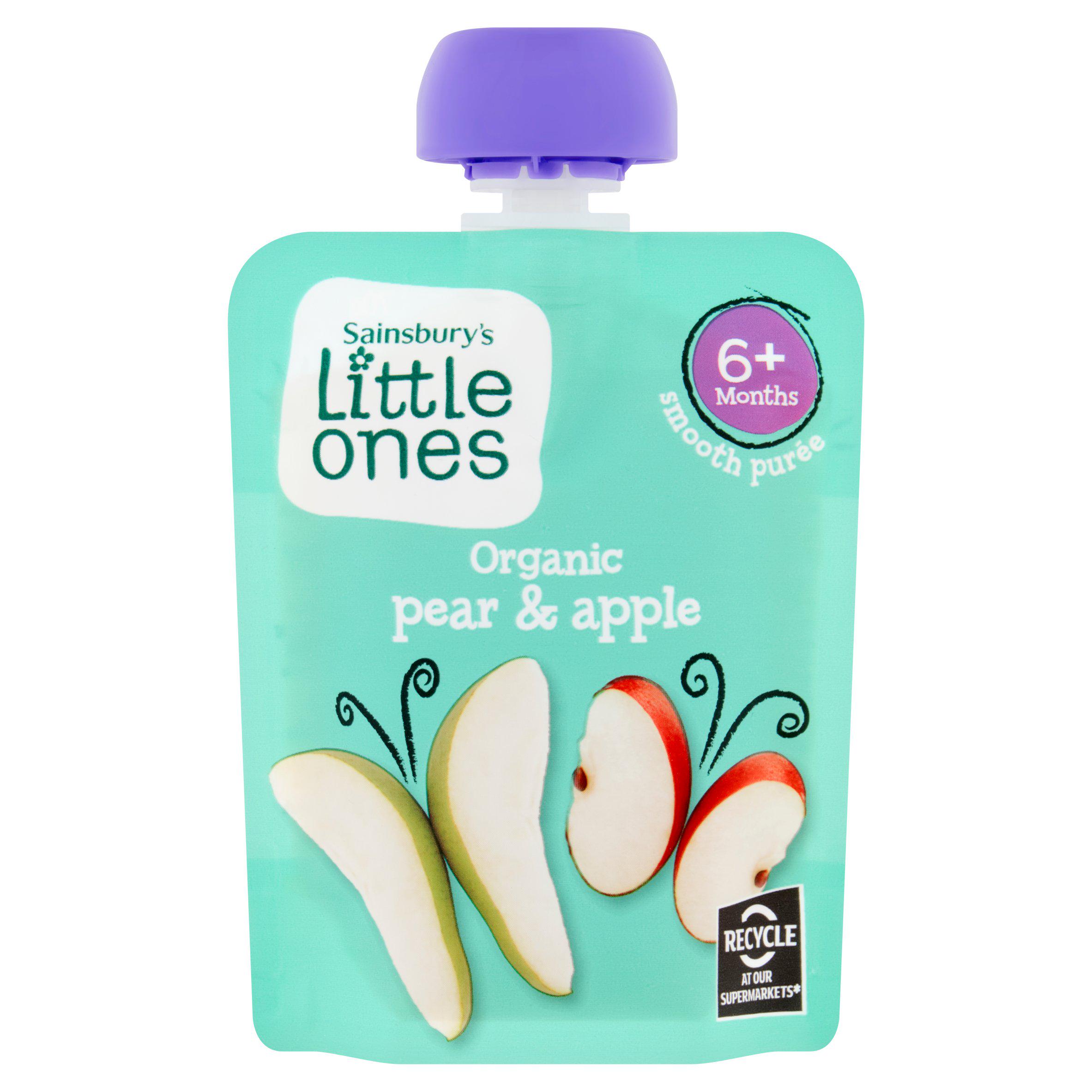 Sainsbury's Little Ones Organic Pear & Apple Smooth Puree 6+ Months 70g