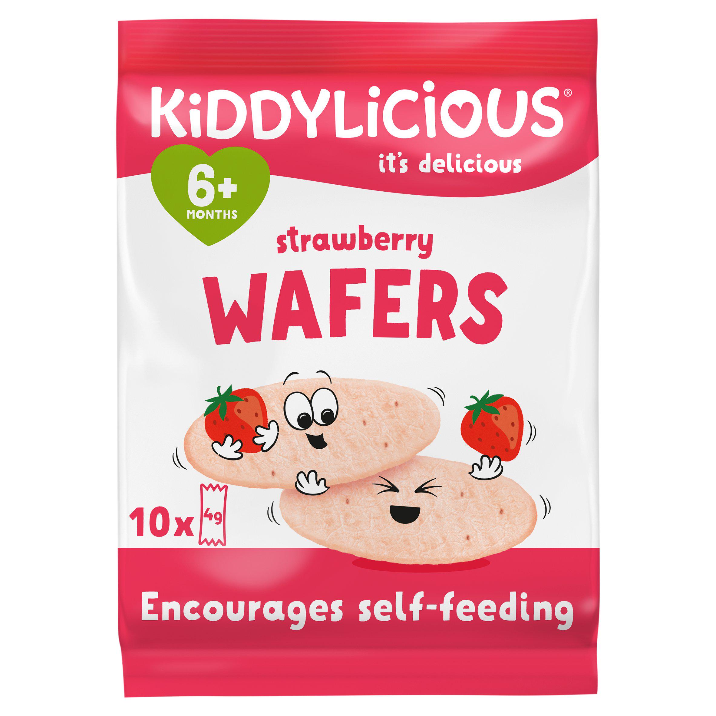 Kiddylicious Strawberry Maxi Wafers Baby Snacks Multi