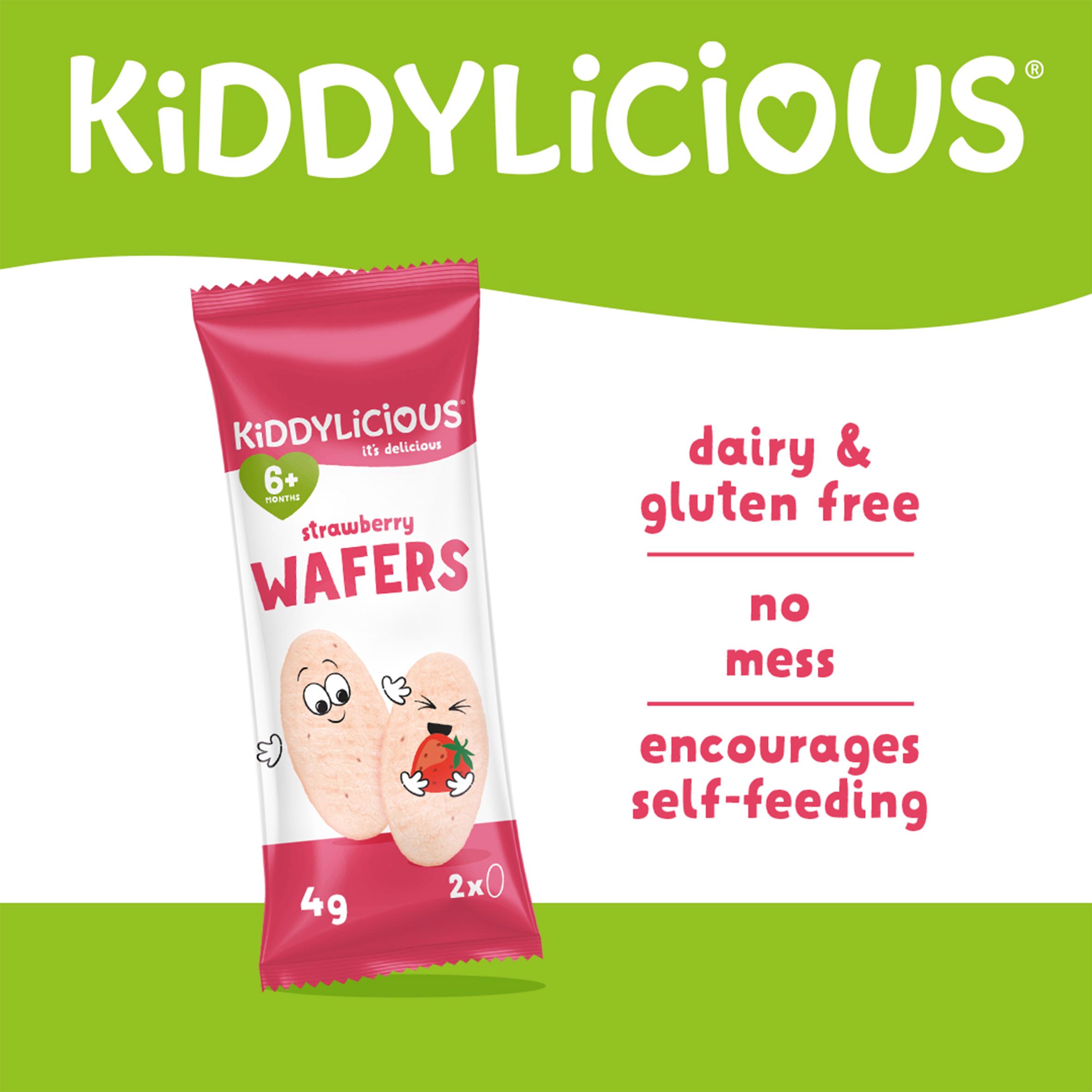 Kiddylicious Strawberry Maxi Wafers Baby Snacks 10x4g thumbnail 2