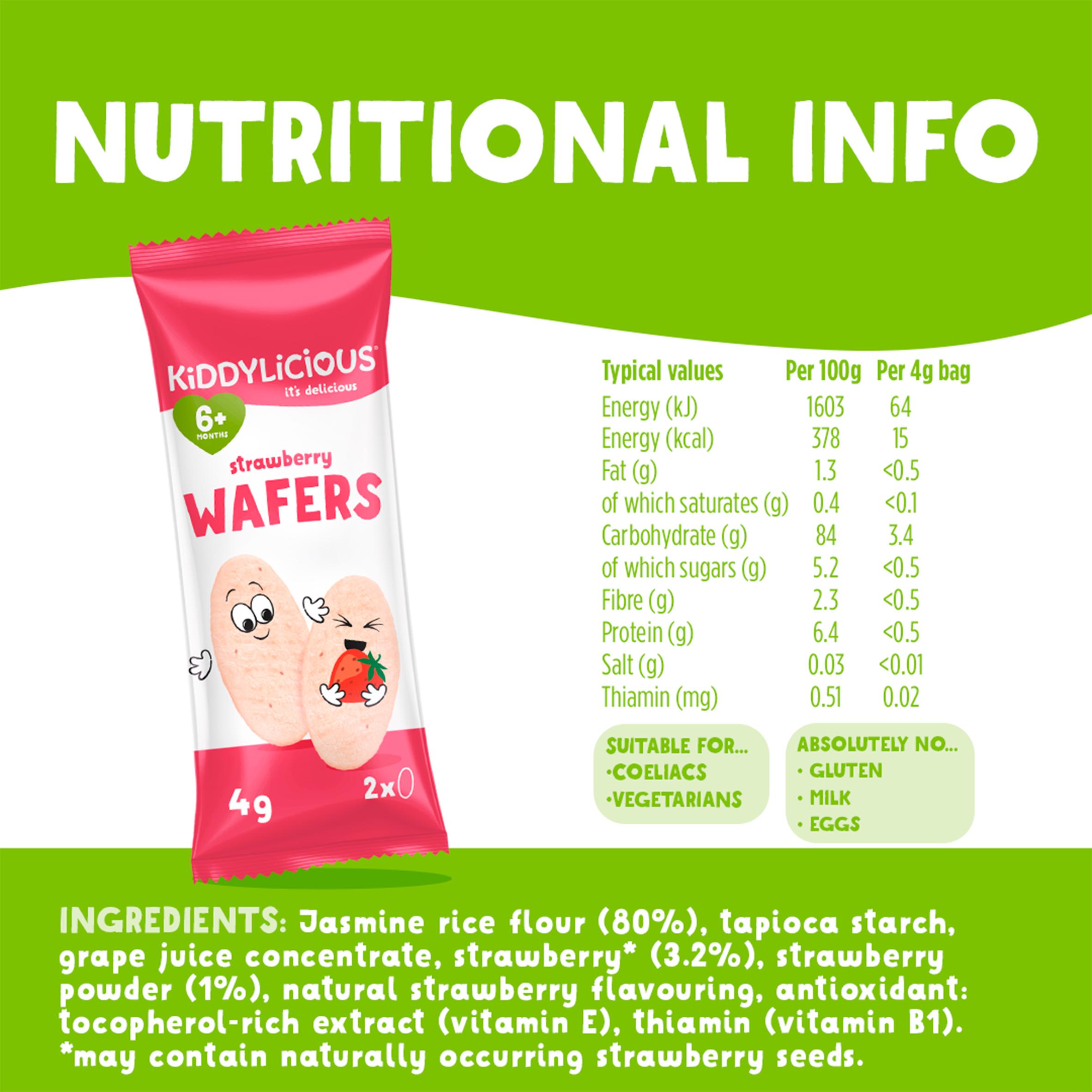 Kiddylicious Strawberry Maxi Wafers Baby Snacks 10x4g thumbnail 3