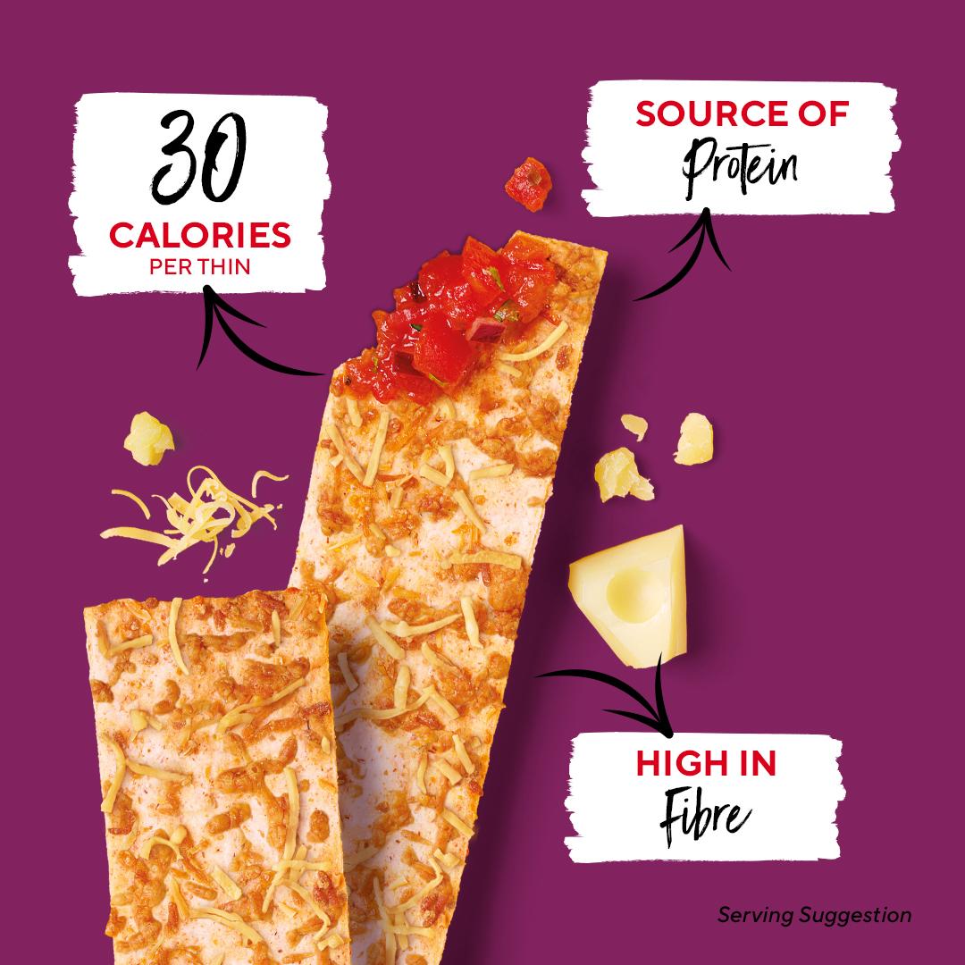 Ryvita Thins Three Cheese Flatbread Crackers 125g thumbnail 2