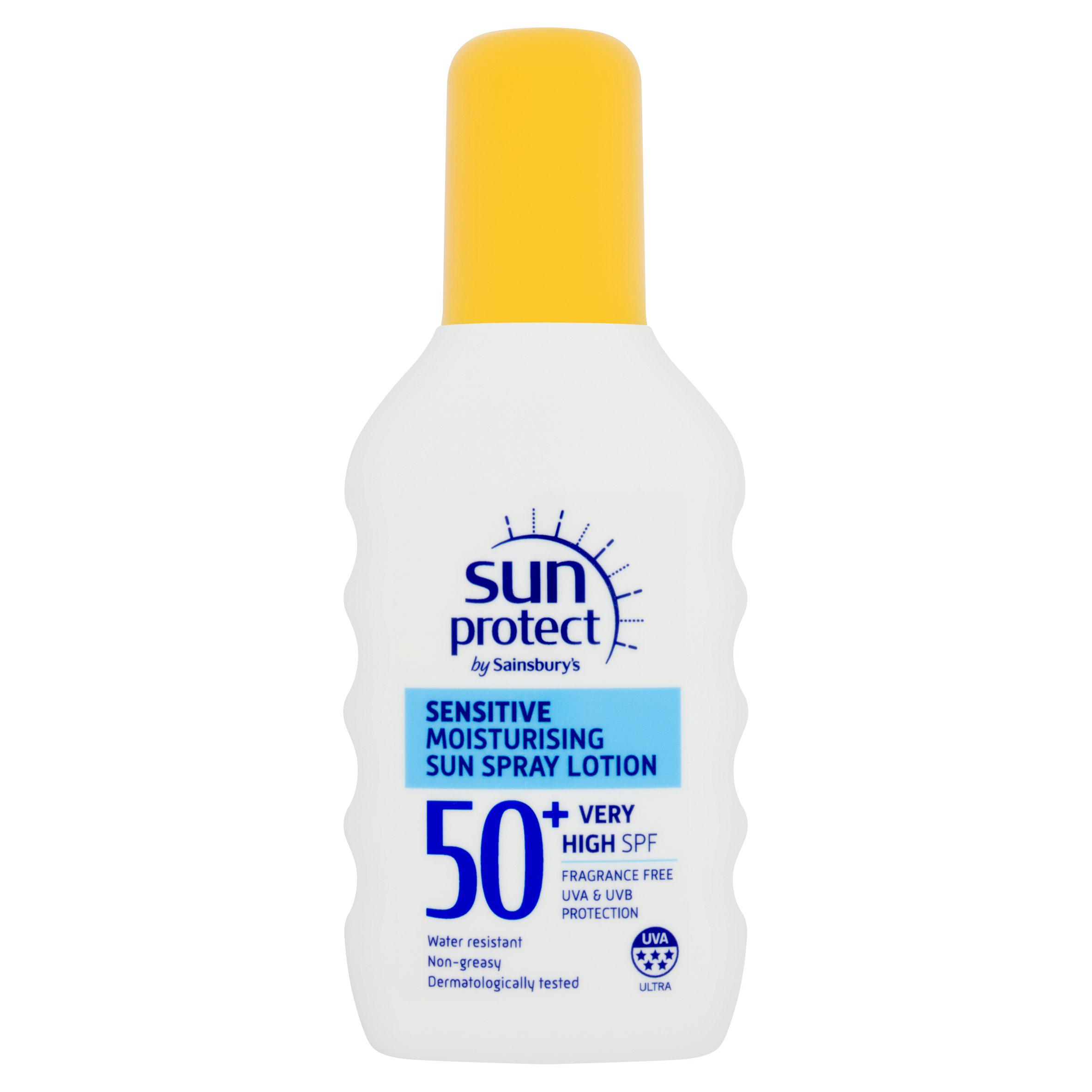 Sainsbury's 200ml Sun Protect 50+ Very High SPF Sensitive Moisturising Spray Lotion