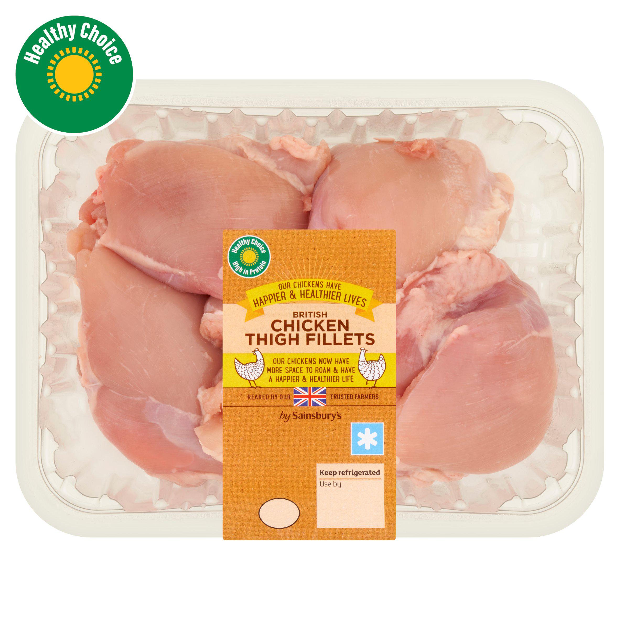 Sainsbury's 640g British Fresh Skinless & Boneless Chicken Thigh Fillets