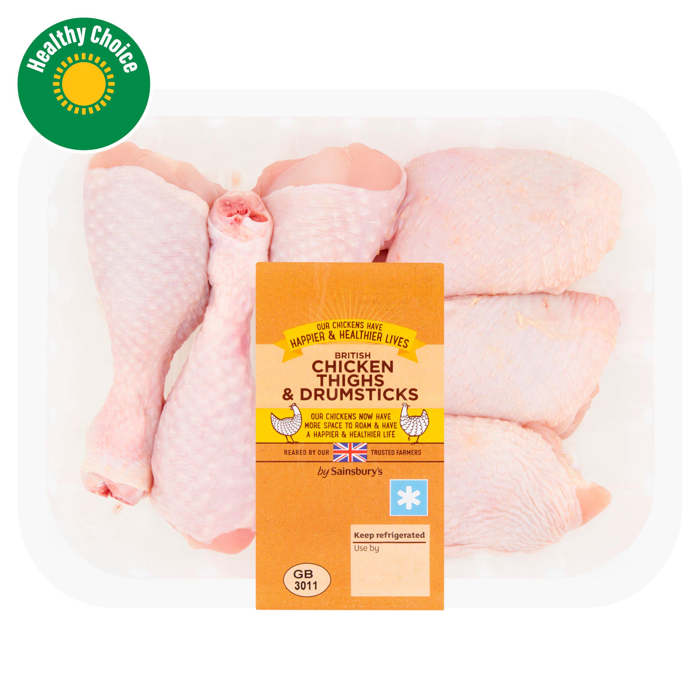 Sainsbury's 540g British Fresh Chicken Skin on Thighs & Drumsticks