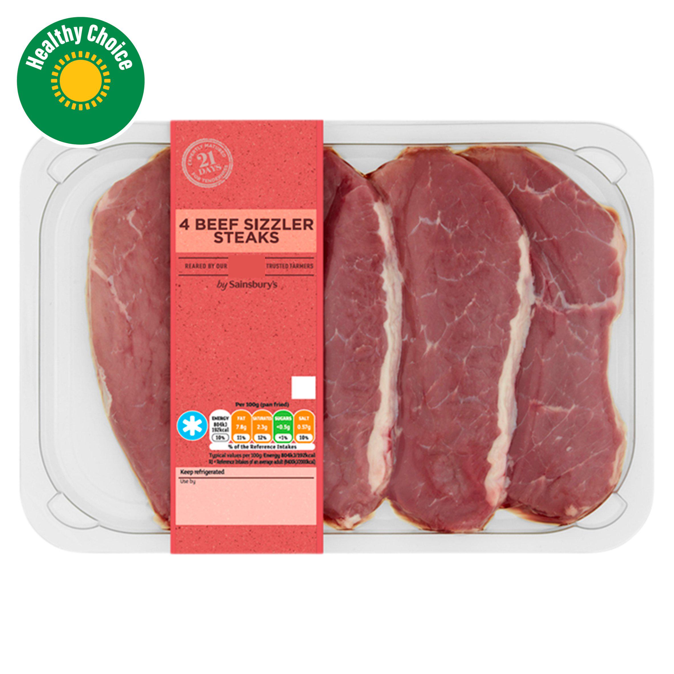 Sainsbury's British or Irish 21 Day Matured Sizzler Steaks 350g